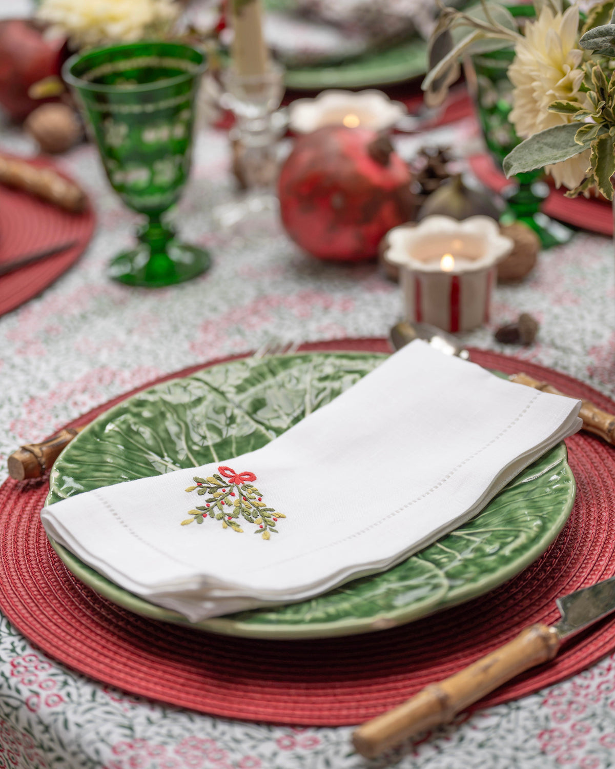 Festive Bunch Embroidered Napkins (Set of 2)