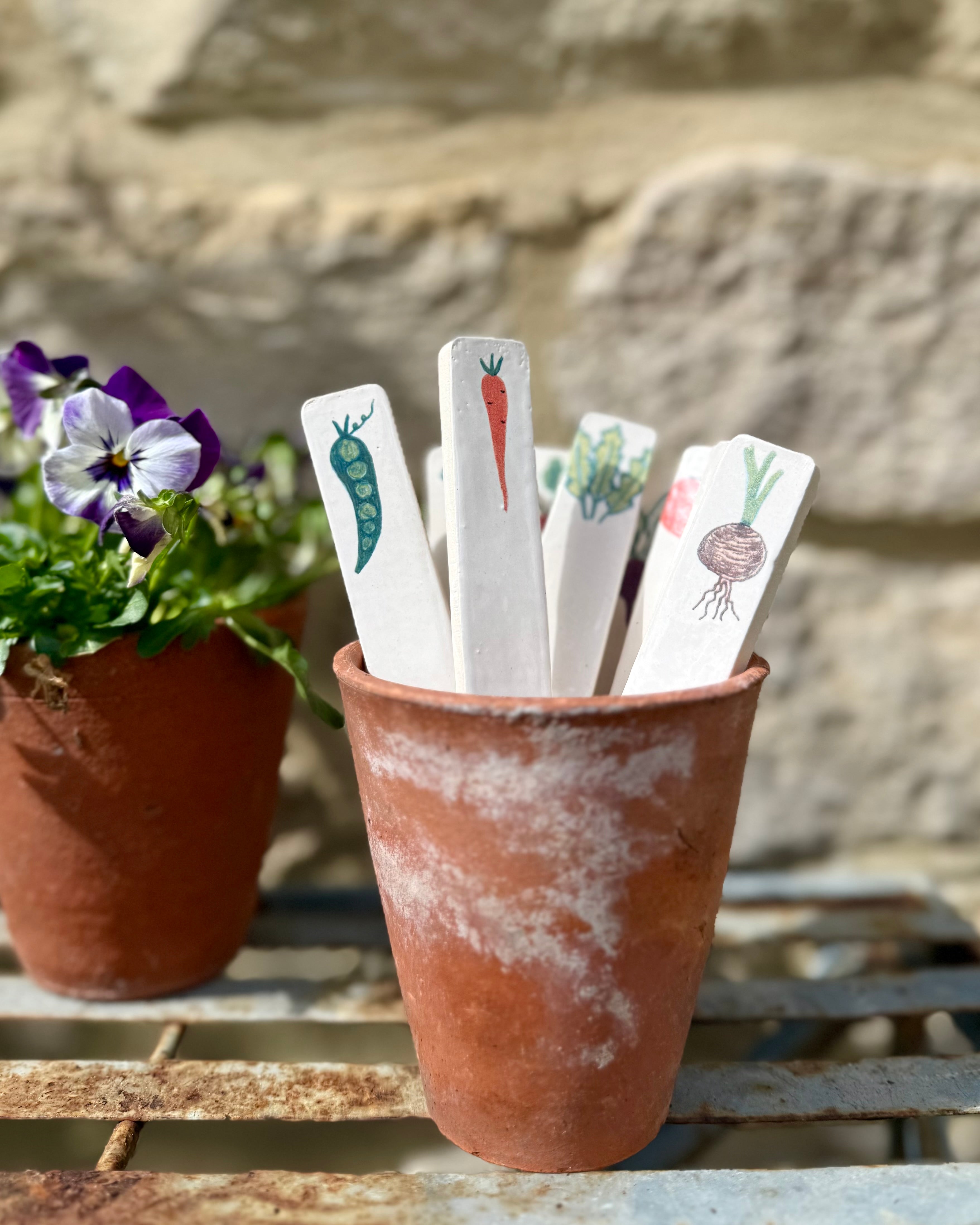 Ceramic Vegetable Markers (Set of 8)