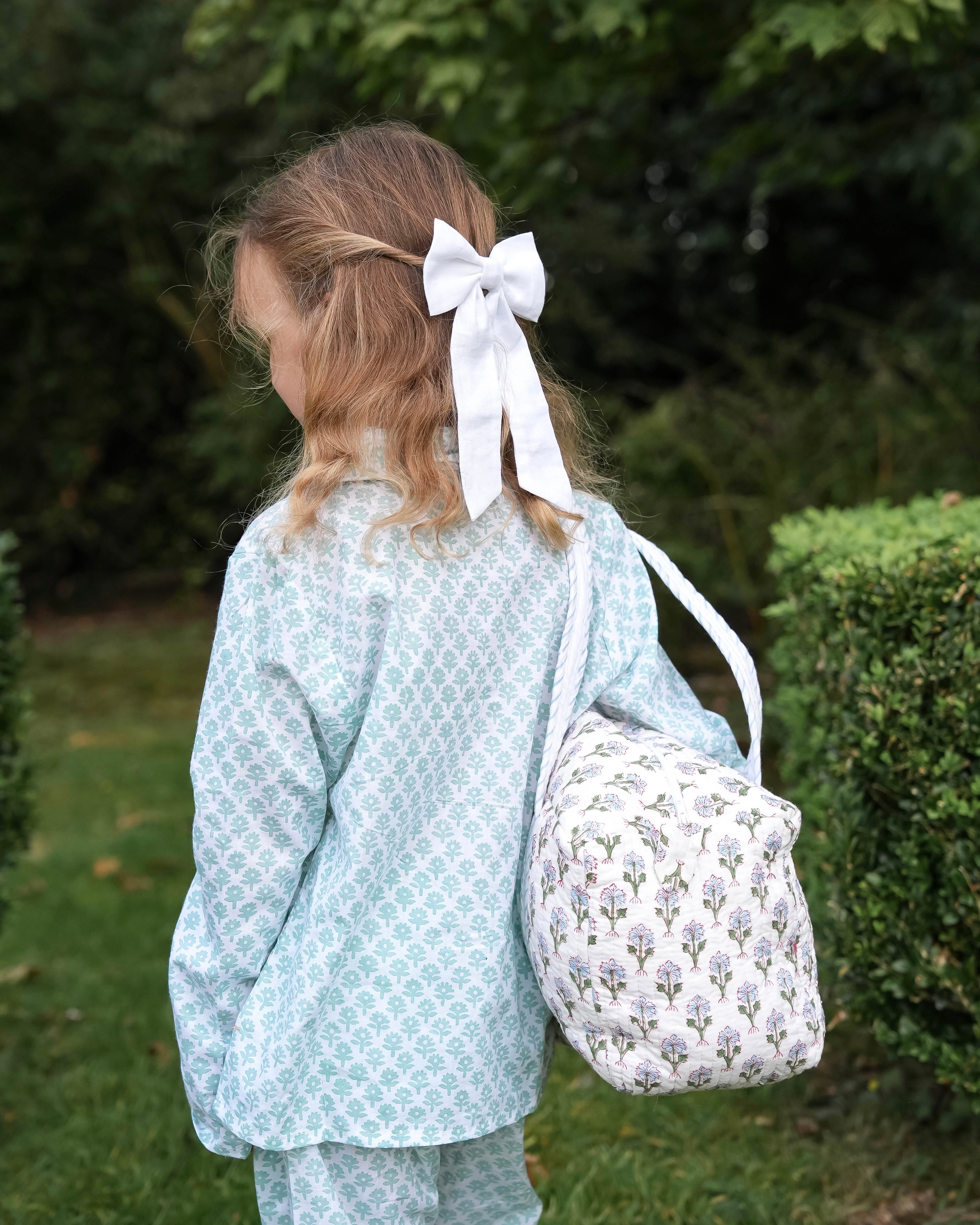 Green Flower Bhuti Girl's Long Pyjamas