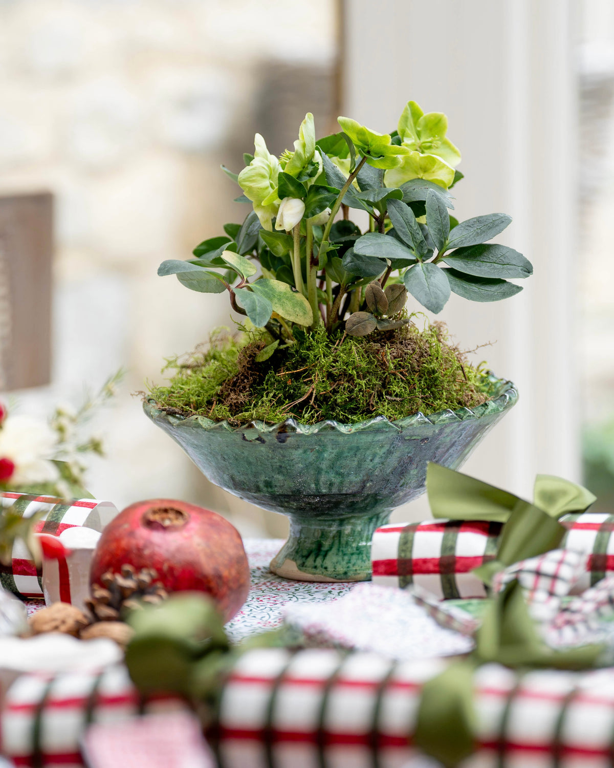 Tamegroute Green Pedestal Bowl (Medium)