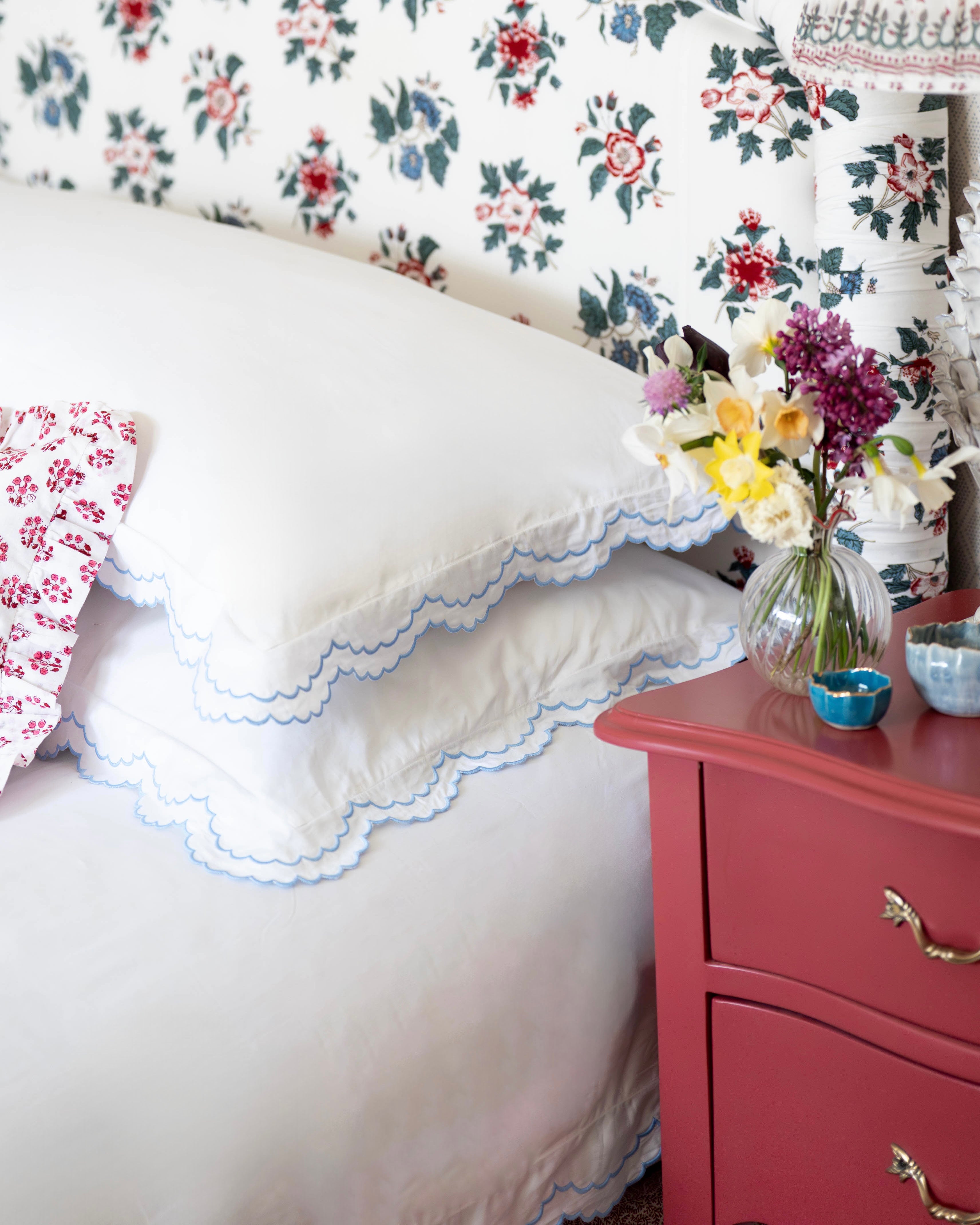 Blue Isabella Scalloped Duvet Cover