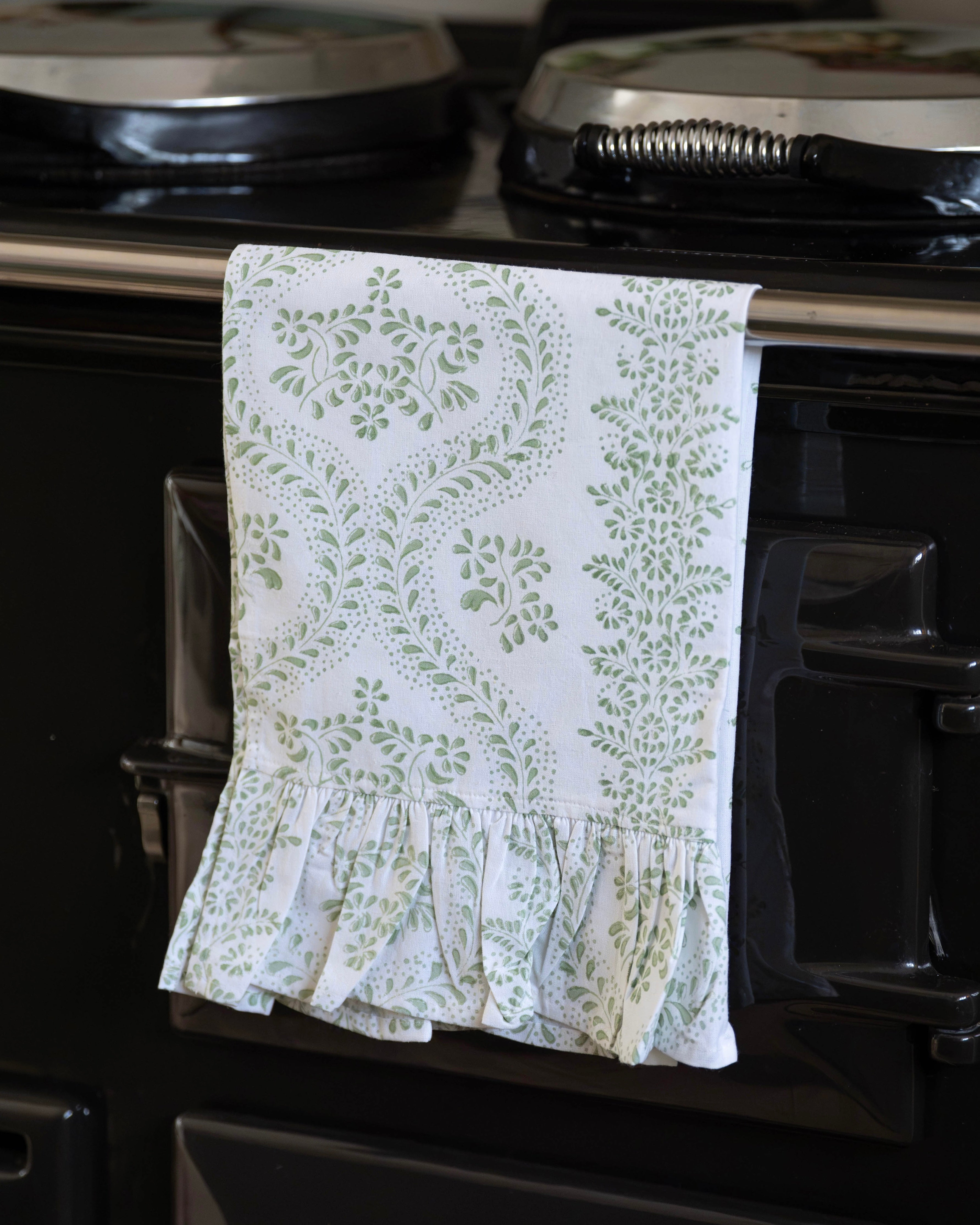 Frilled Green Rosalie Kitchen Towel
