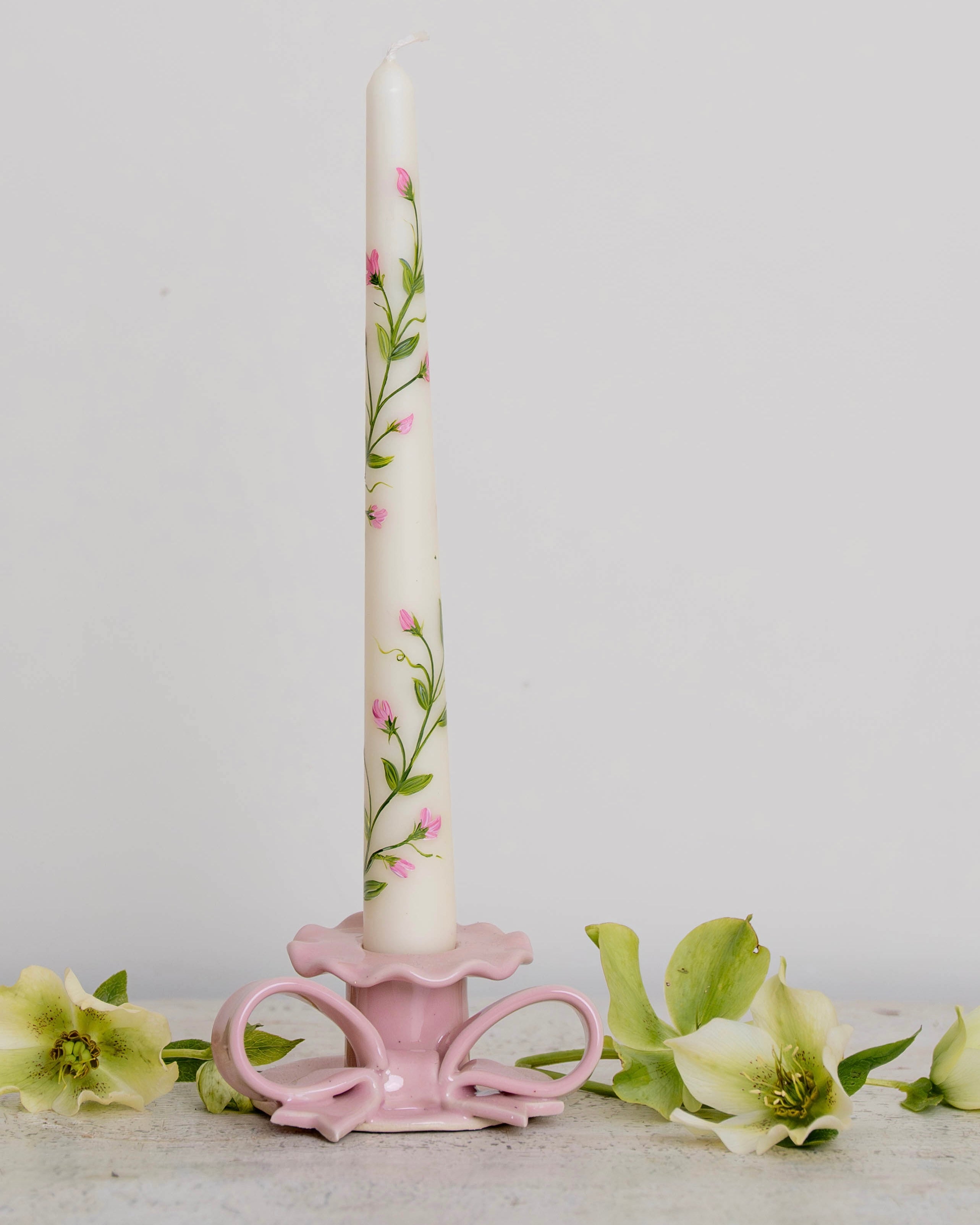 Pink Bow Candlestick