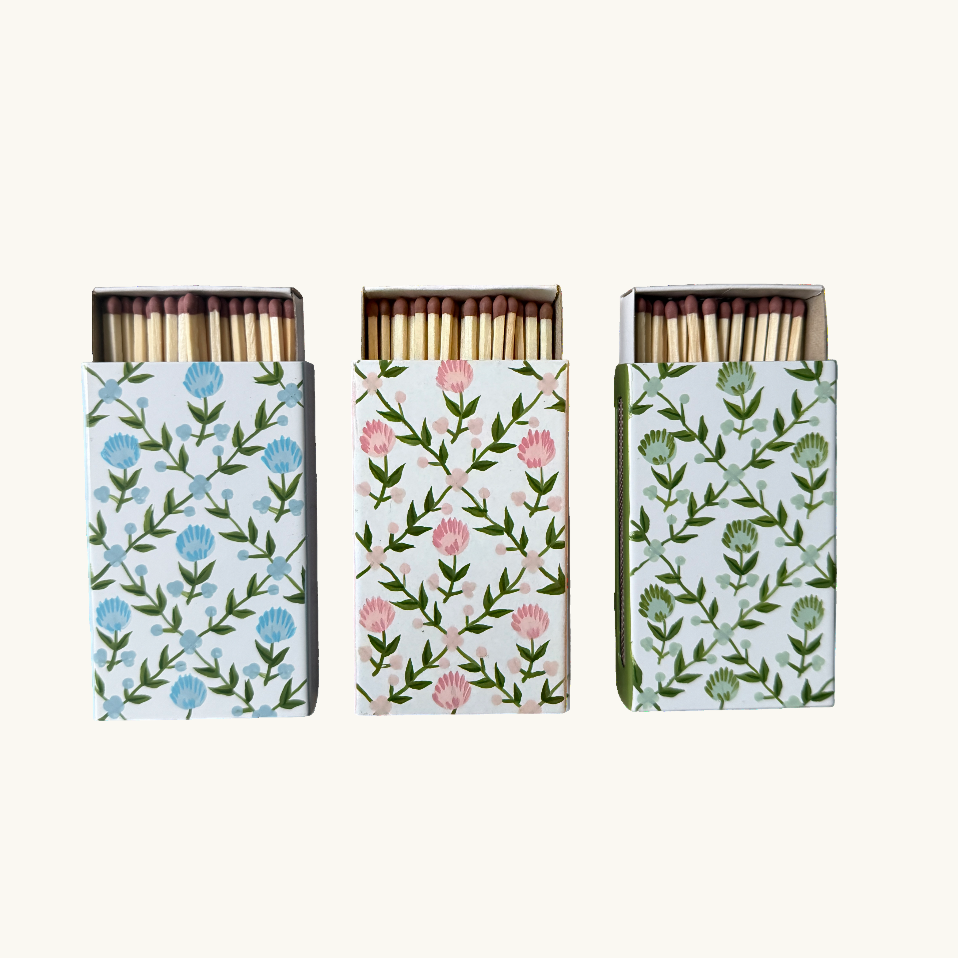 Blue Trellis Handpainted Matchbox Sleeve