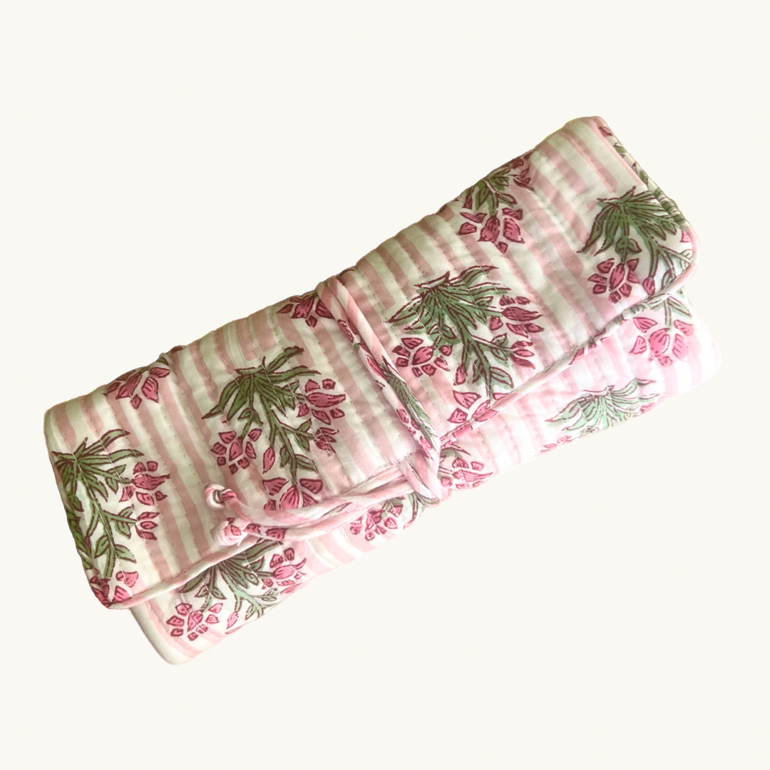 Pink Johari Jewellery Roll