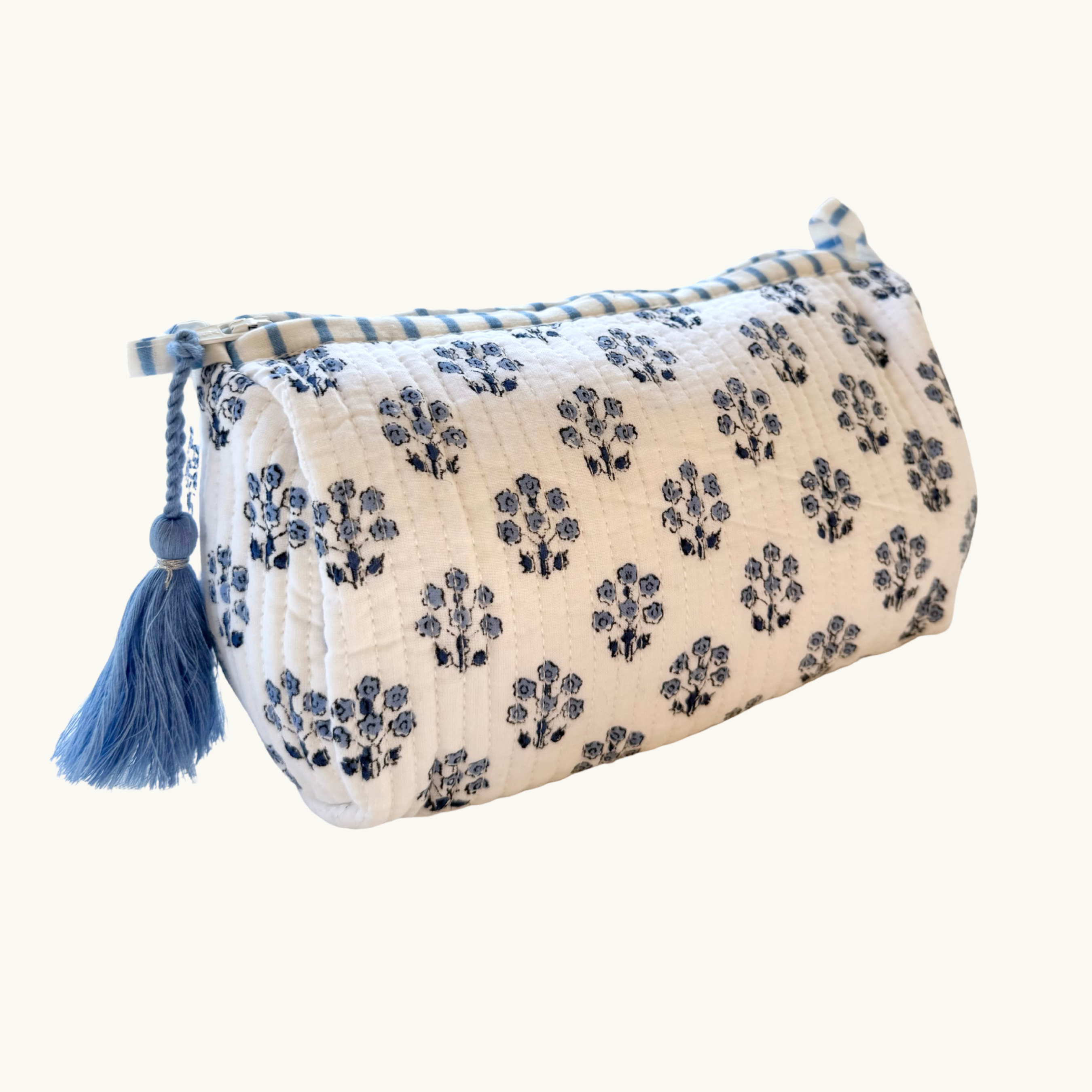 Blue Daphne Handblocked Wash Bag