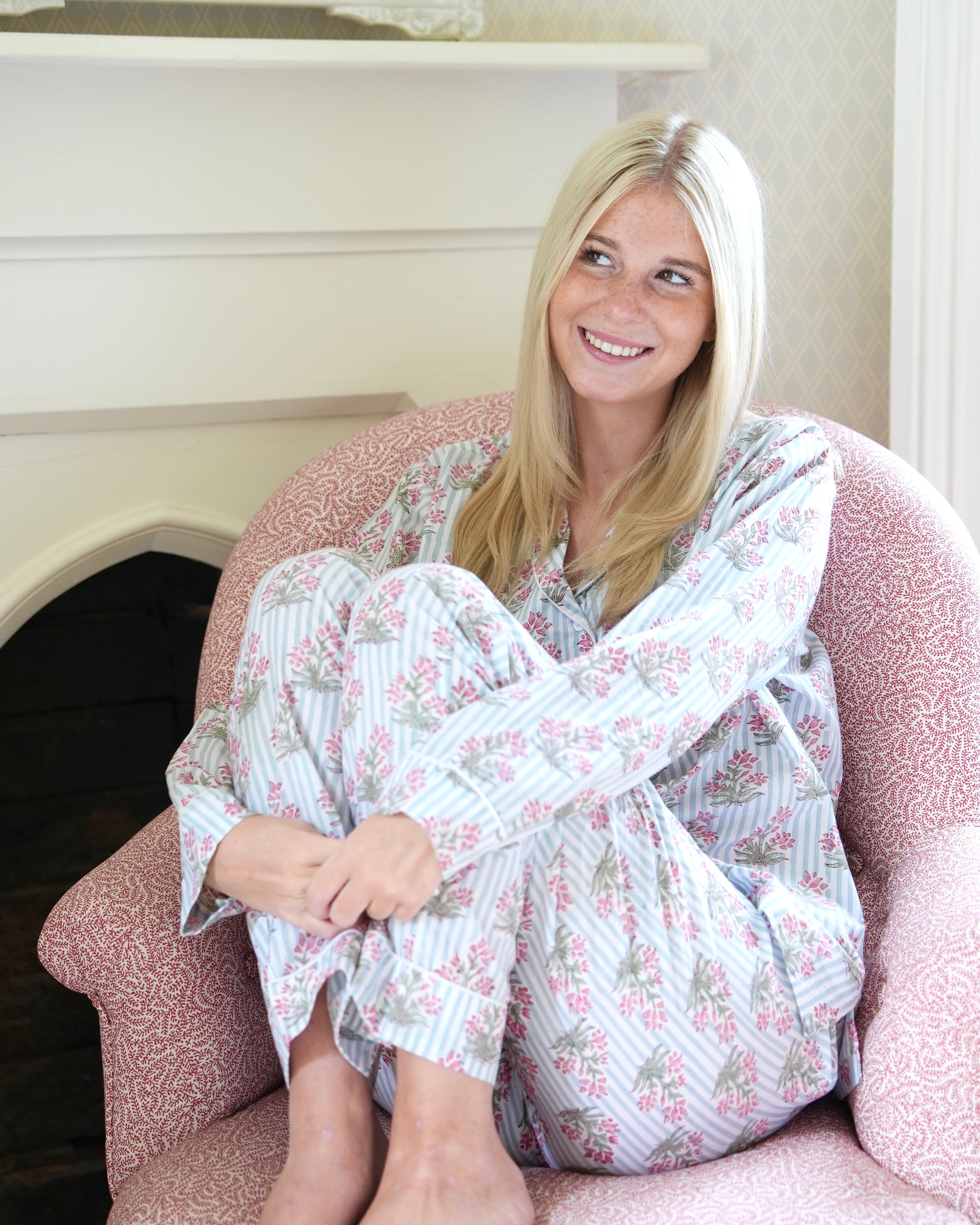 Blue Johari Long Pyjamas