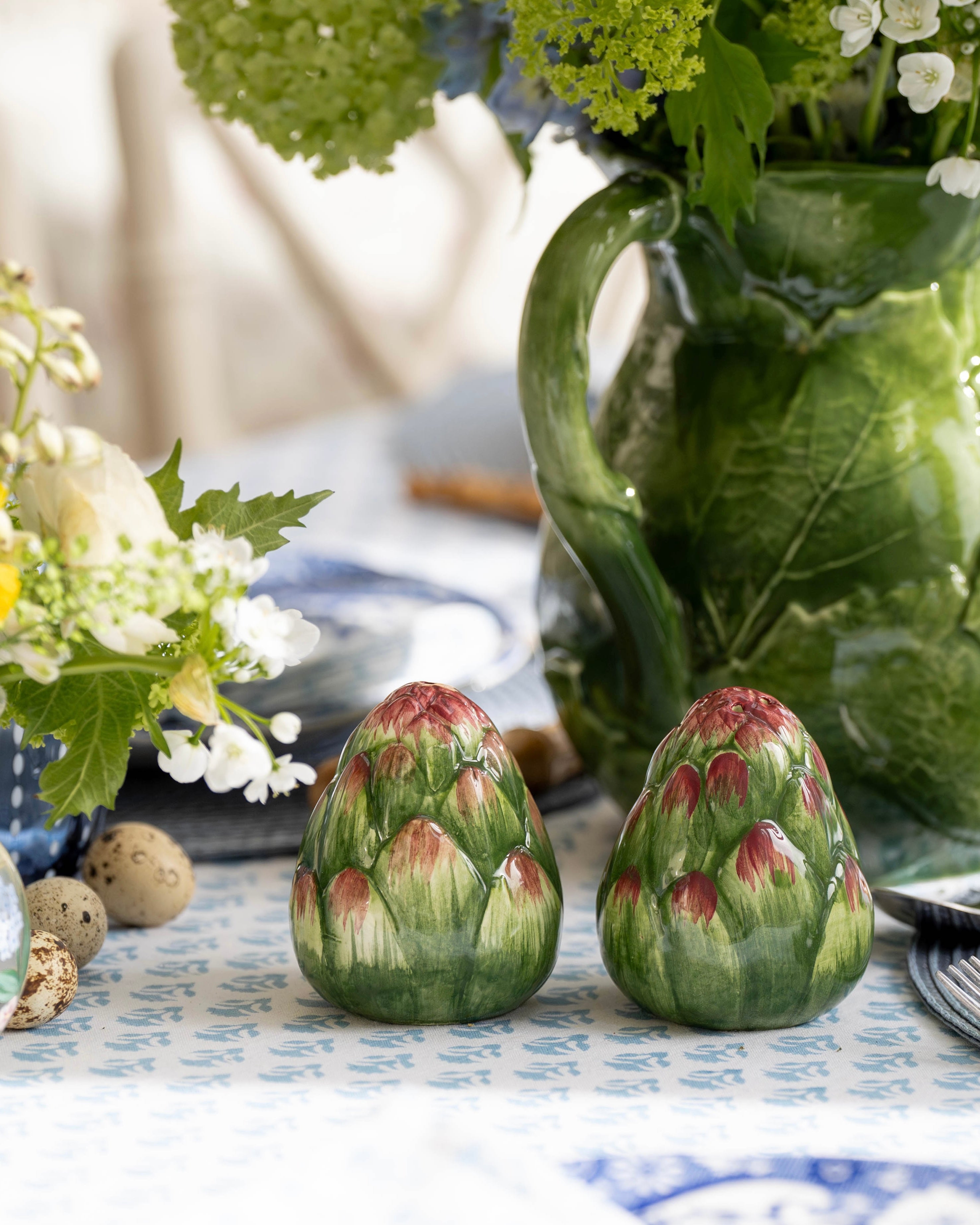 Ceramic Artichoke Salt and Pepper Set