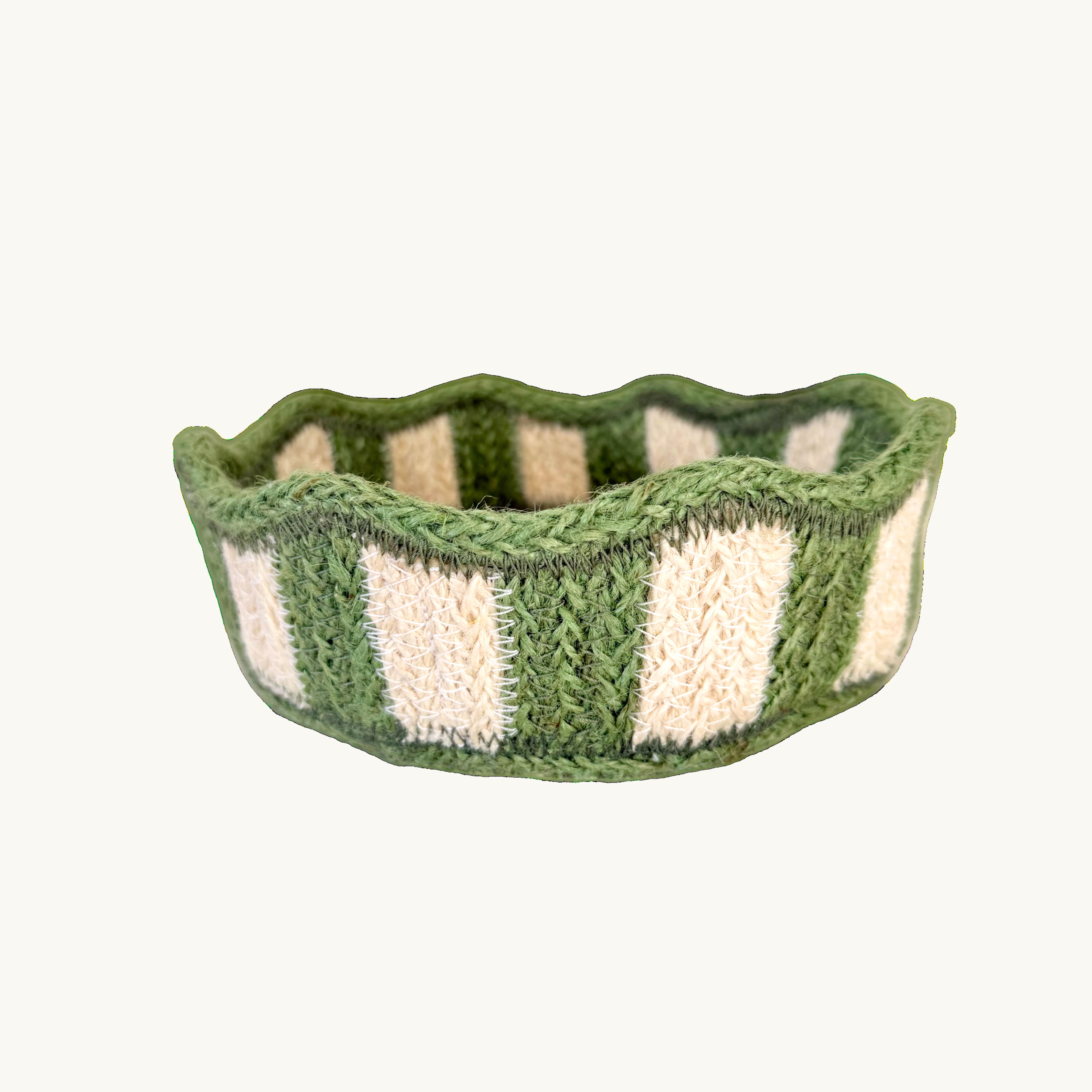 Green Jute Mini Basket
