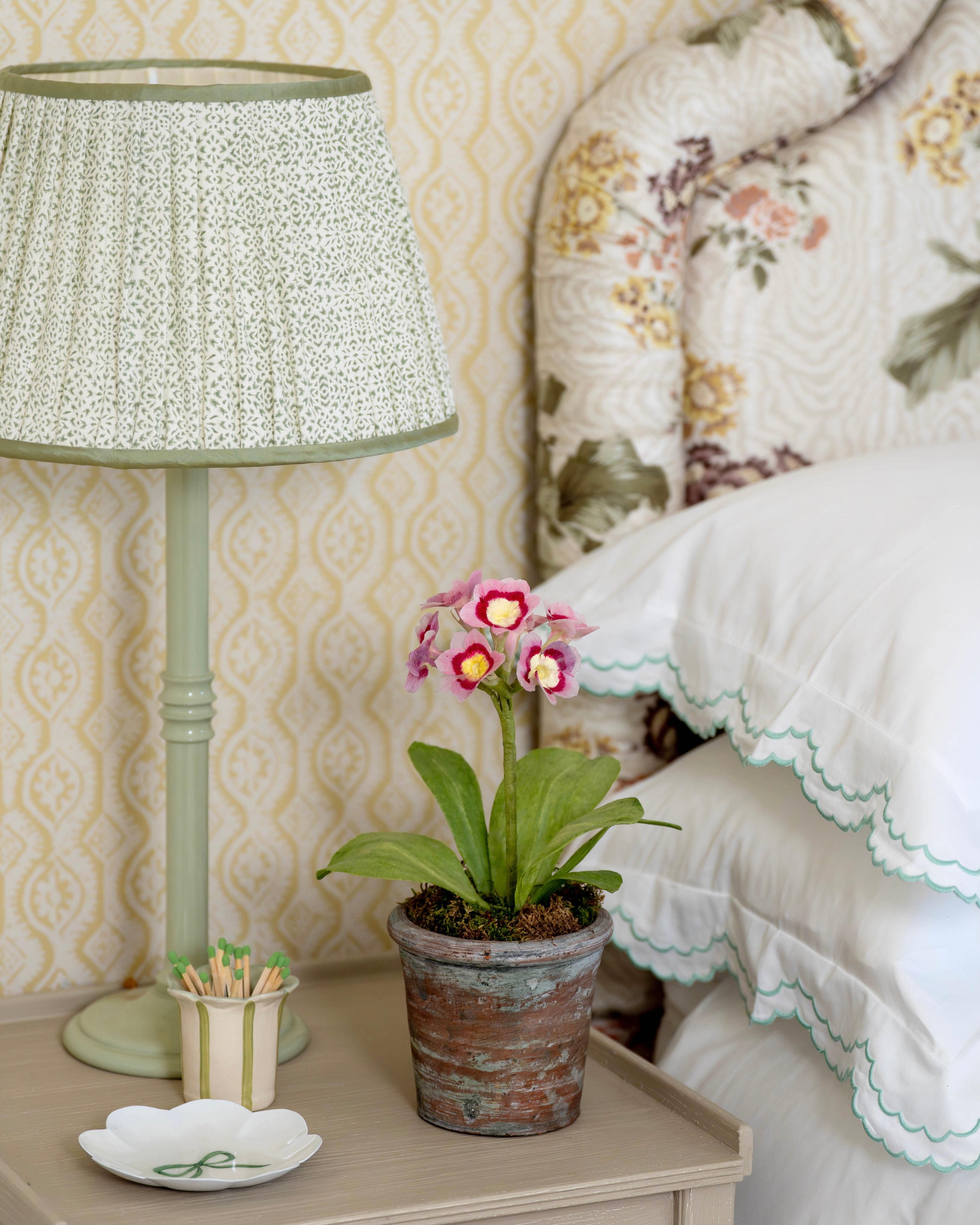 Pink Auricula Wax Paper Flower Pot