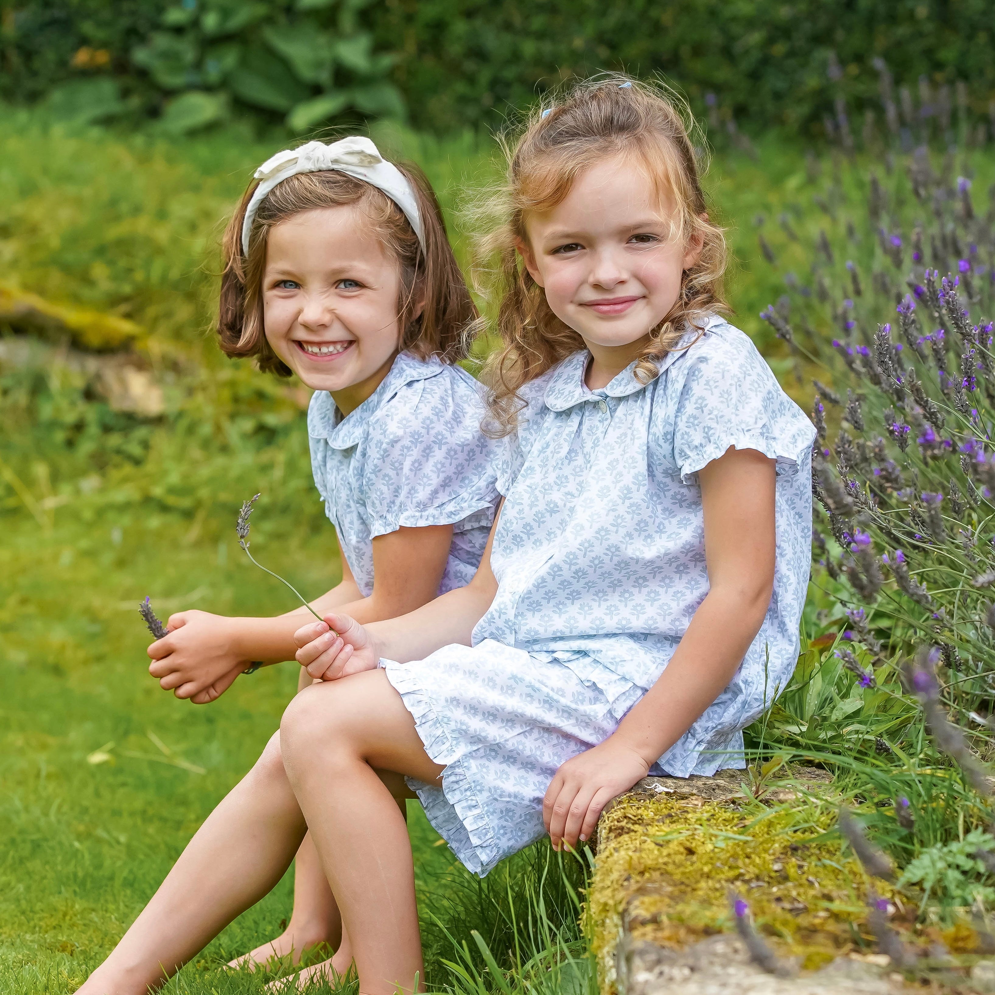 Blue Flower Bhuti Girl's Short Pyjamas