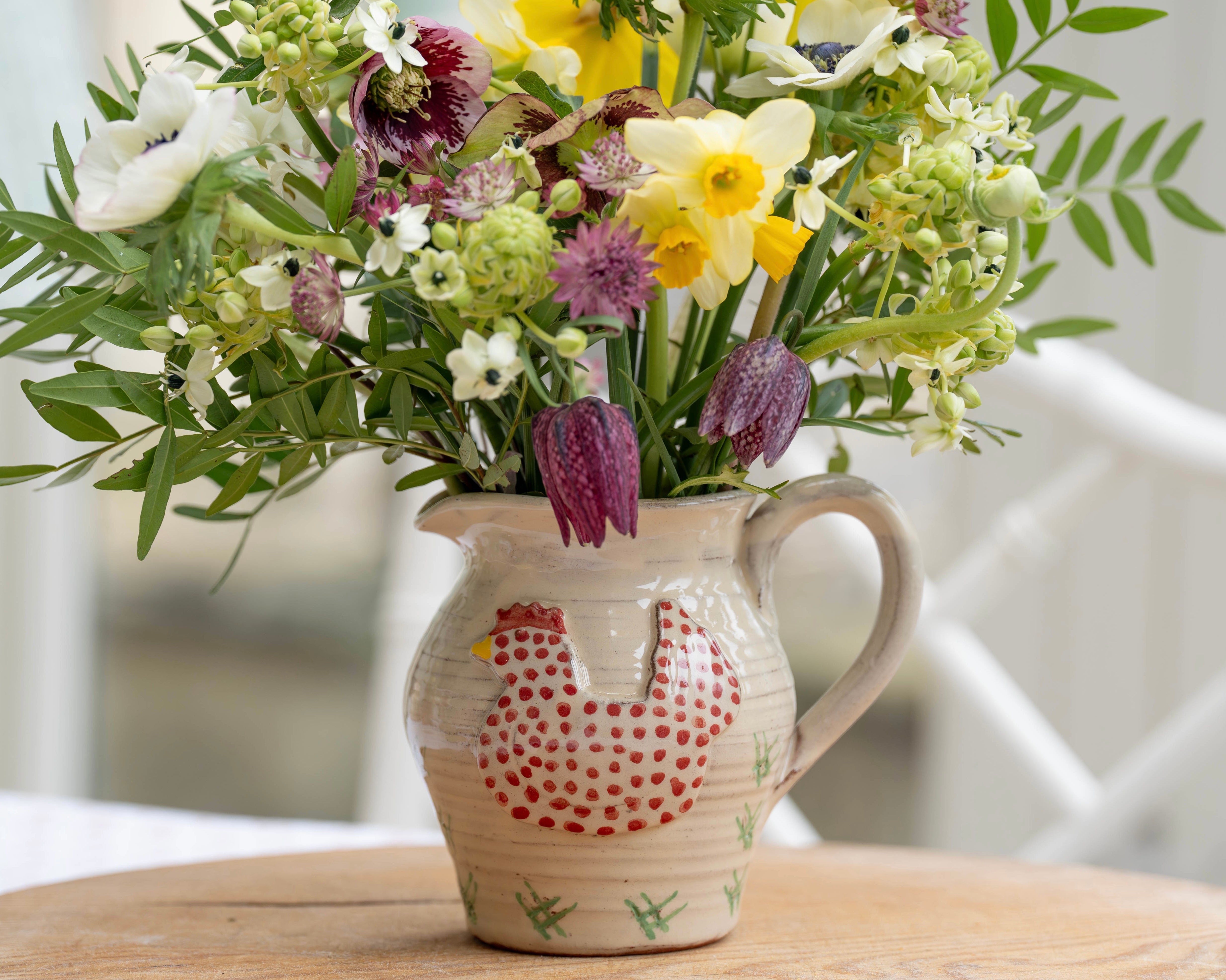 Pink Spotty Hen Jug