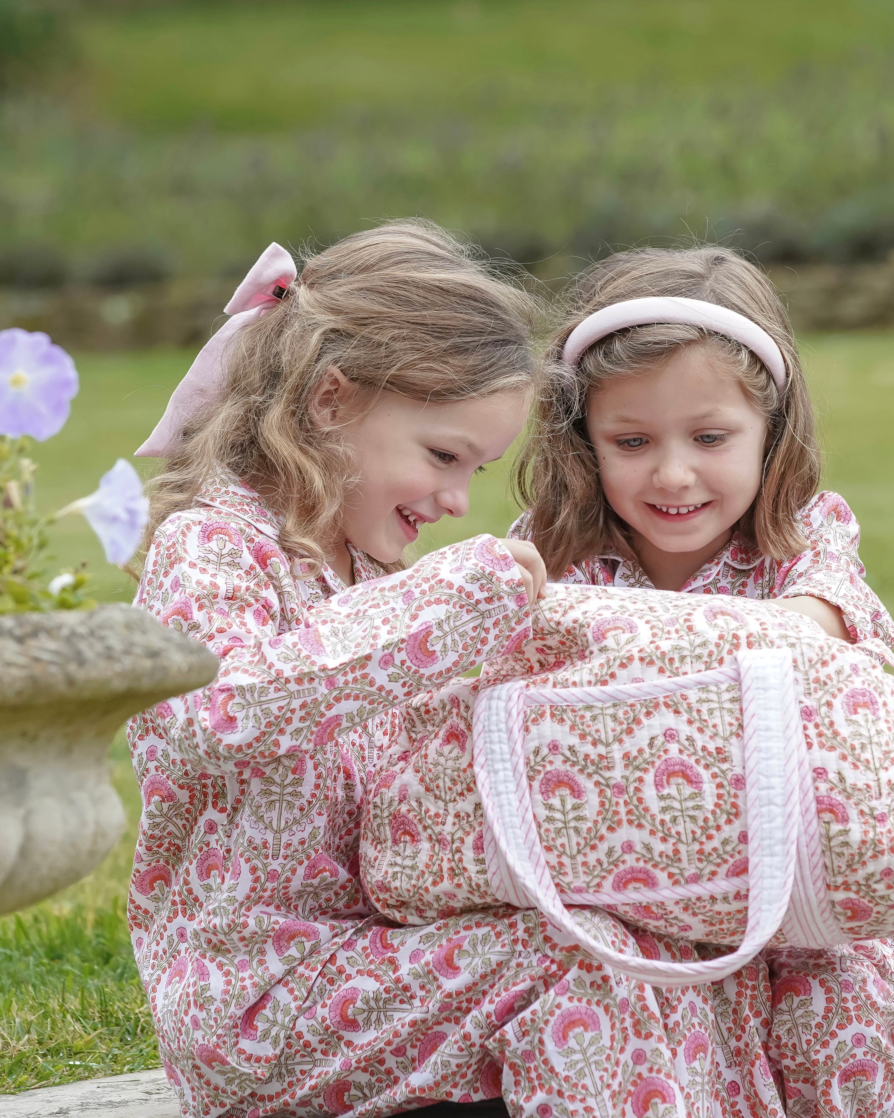 Mini Pink Freya Handblocked Weekend Bag