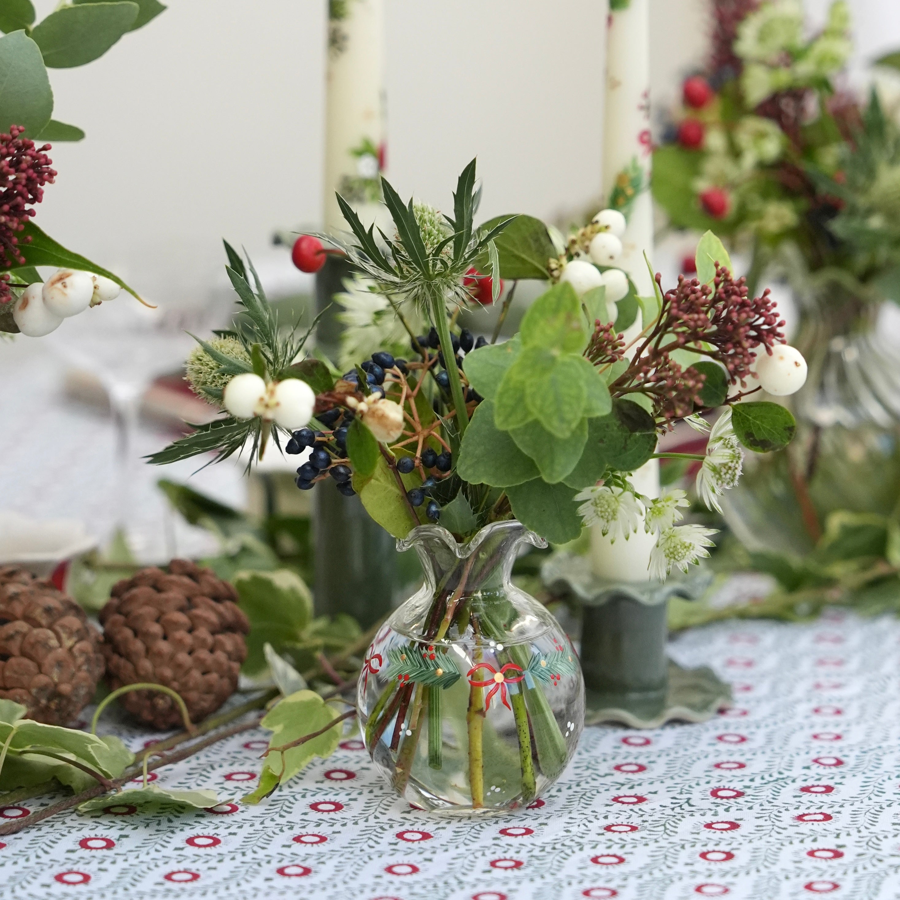 Festive Bow Ditsy Bud Vase