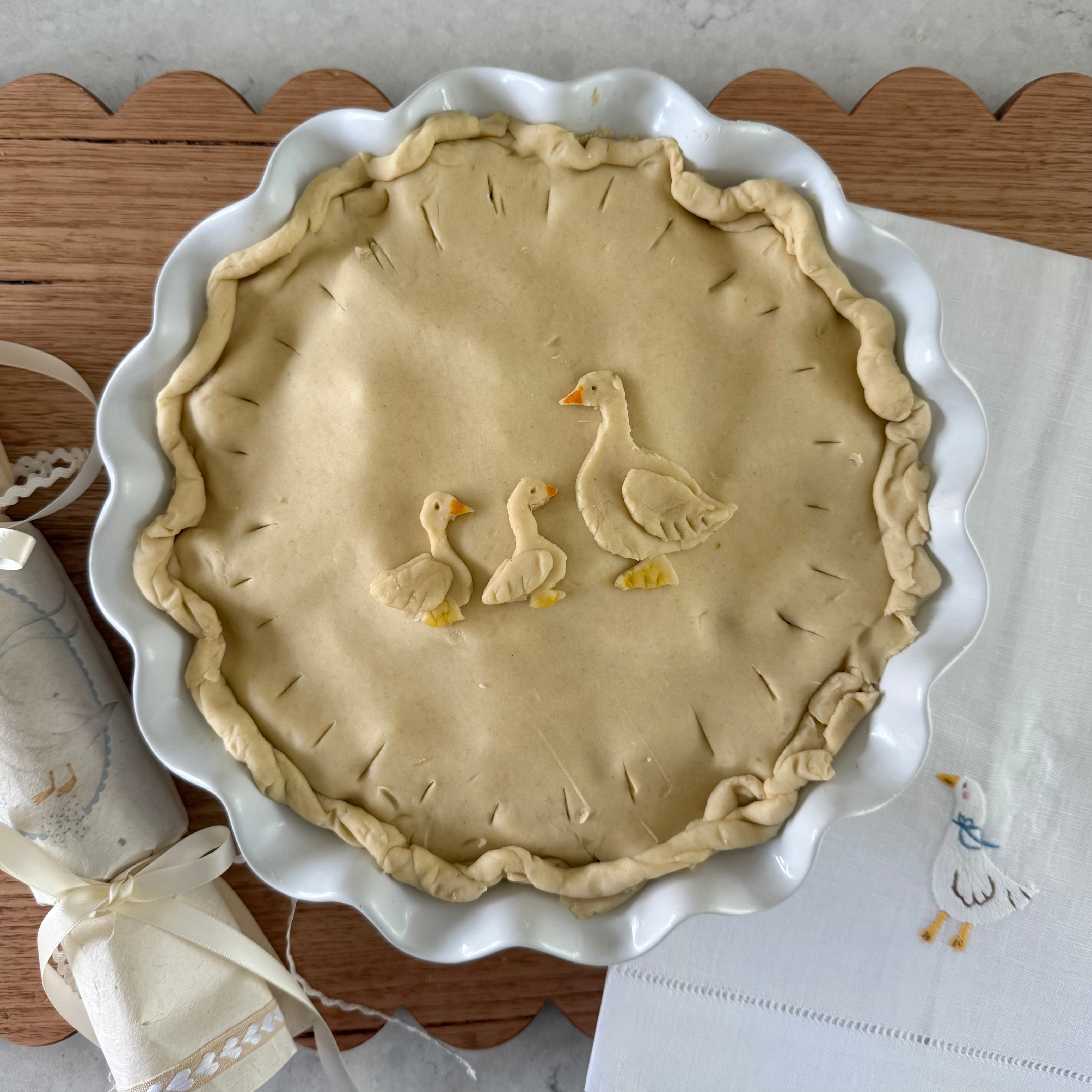 Spring Goose Embroidered Hand Towel