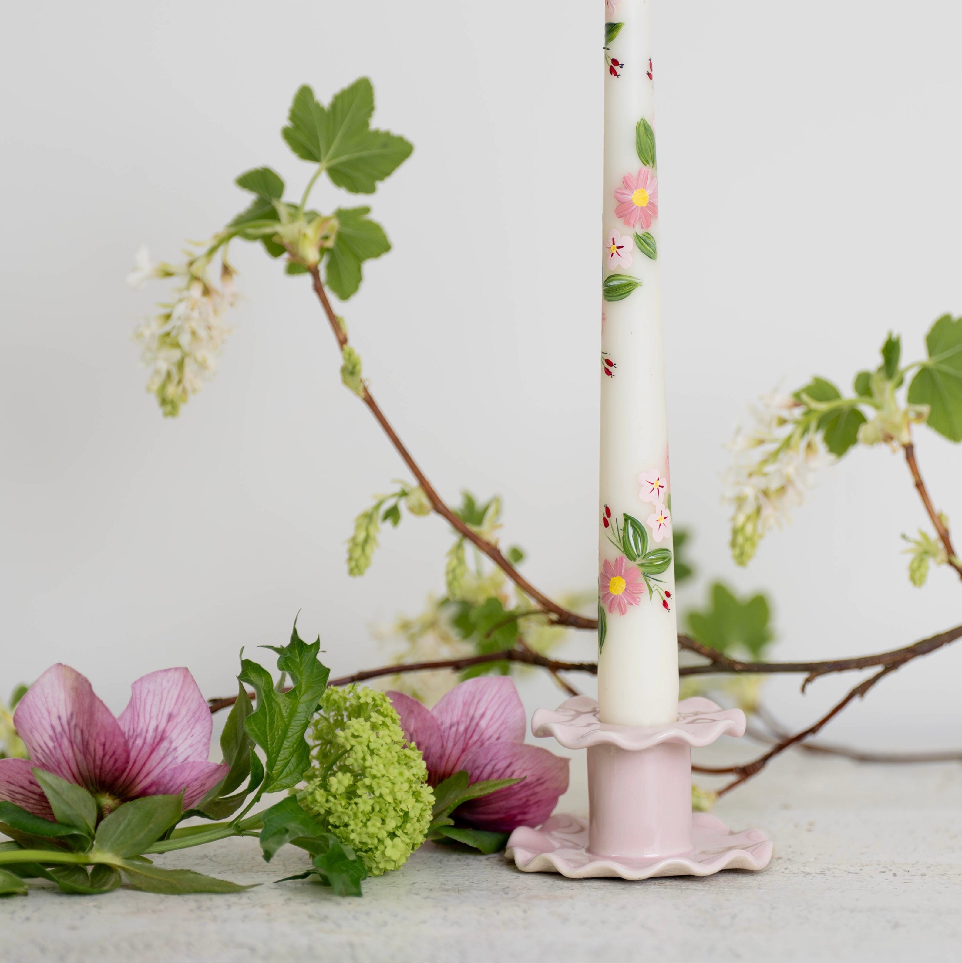 Pink Frill Candlestick (Small)