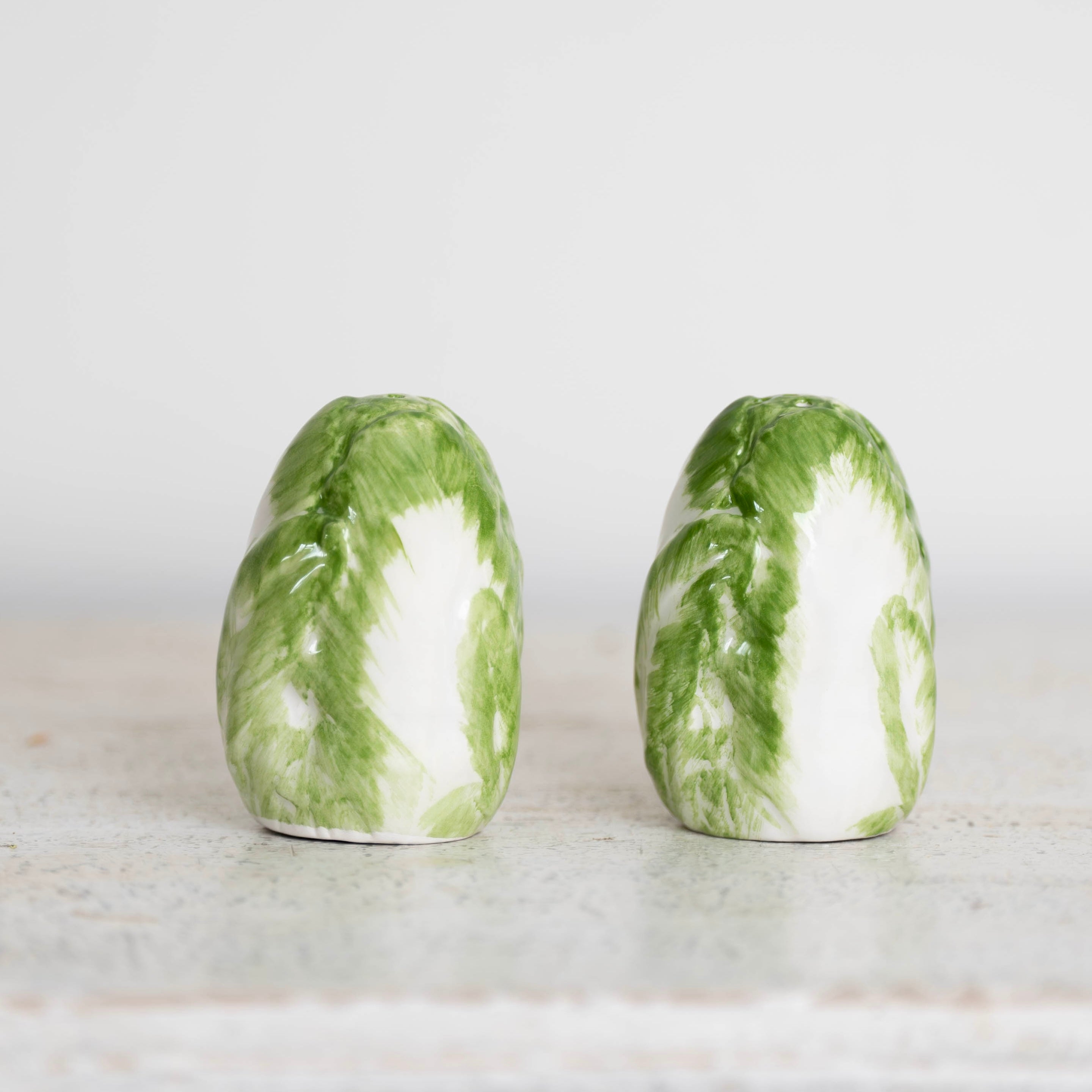 Ceramic Green Raddichio Salt and Pepper Set