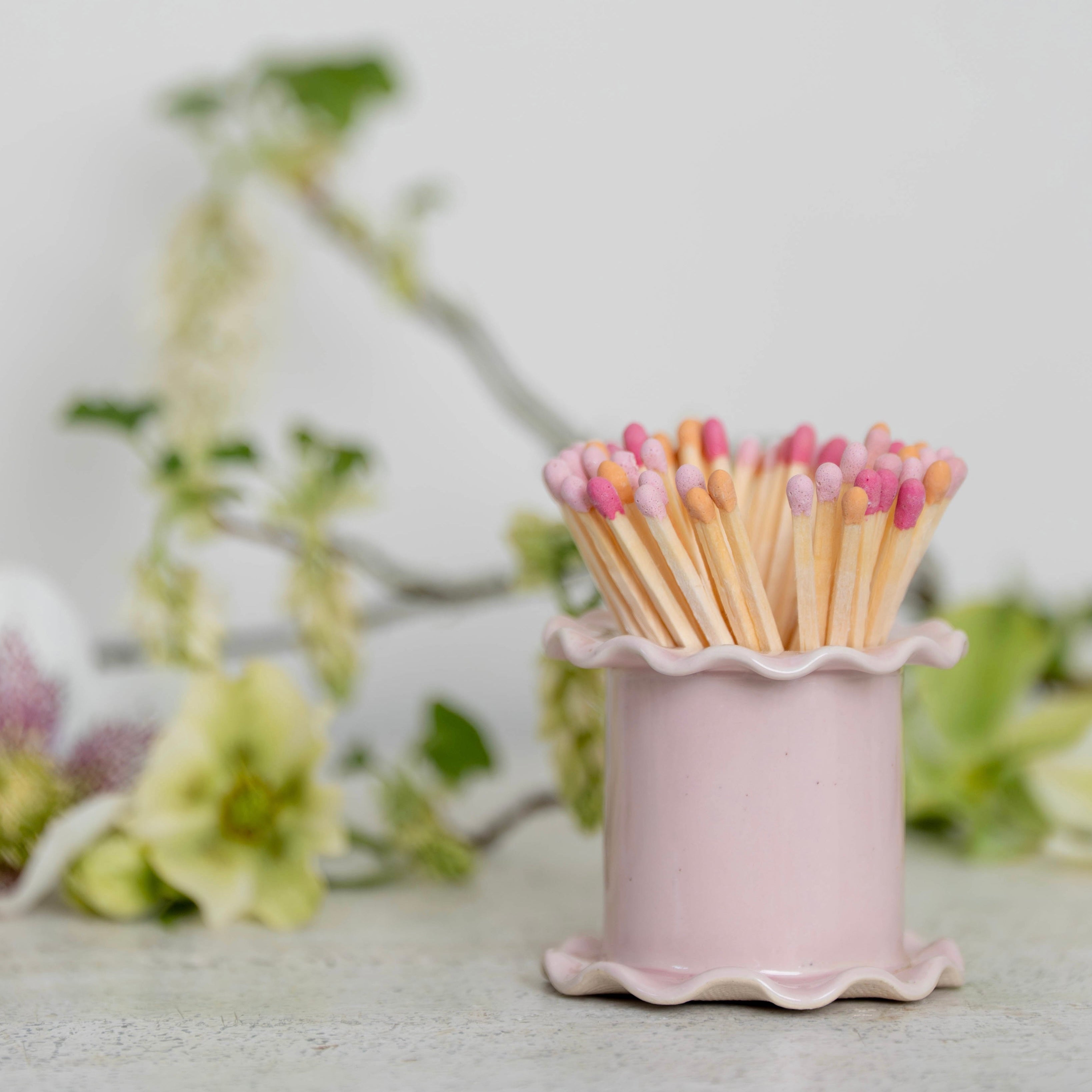 Pink Frilled Match Holder