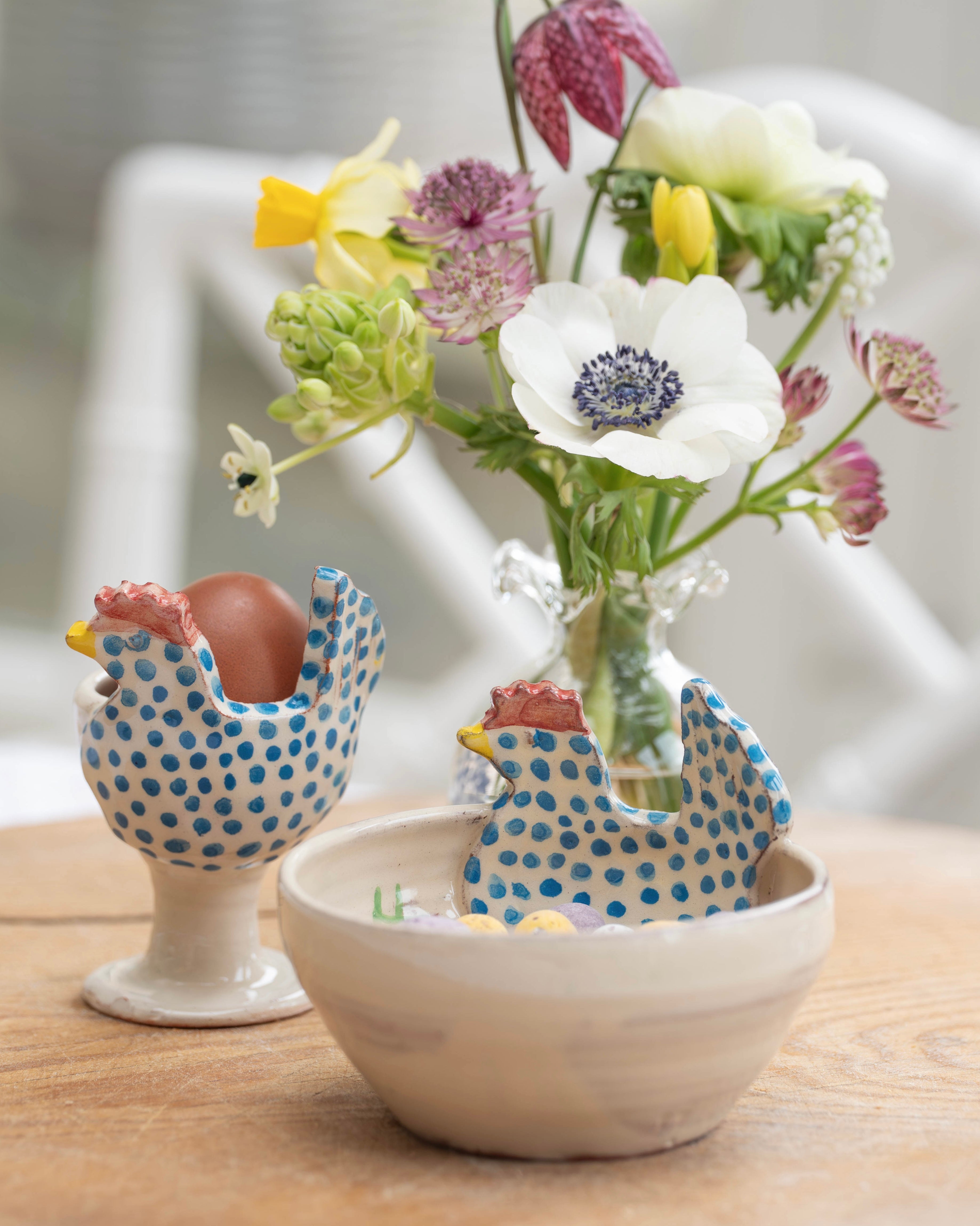 Blue Spotty Hen Dish