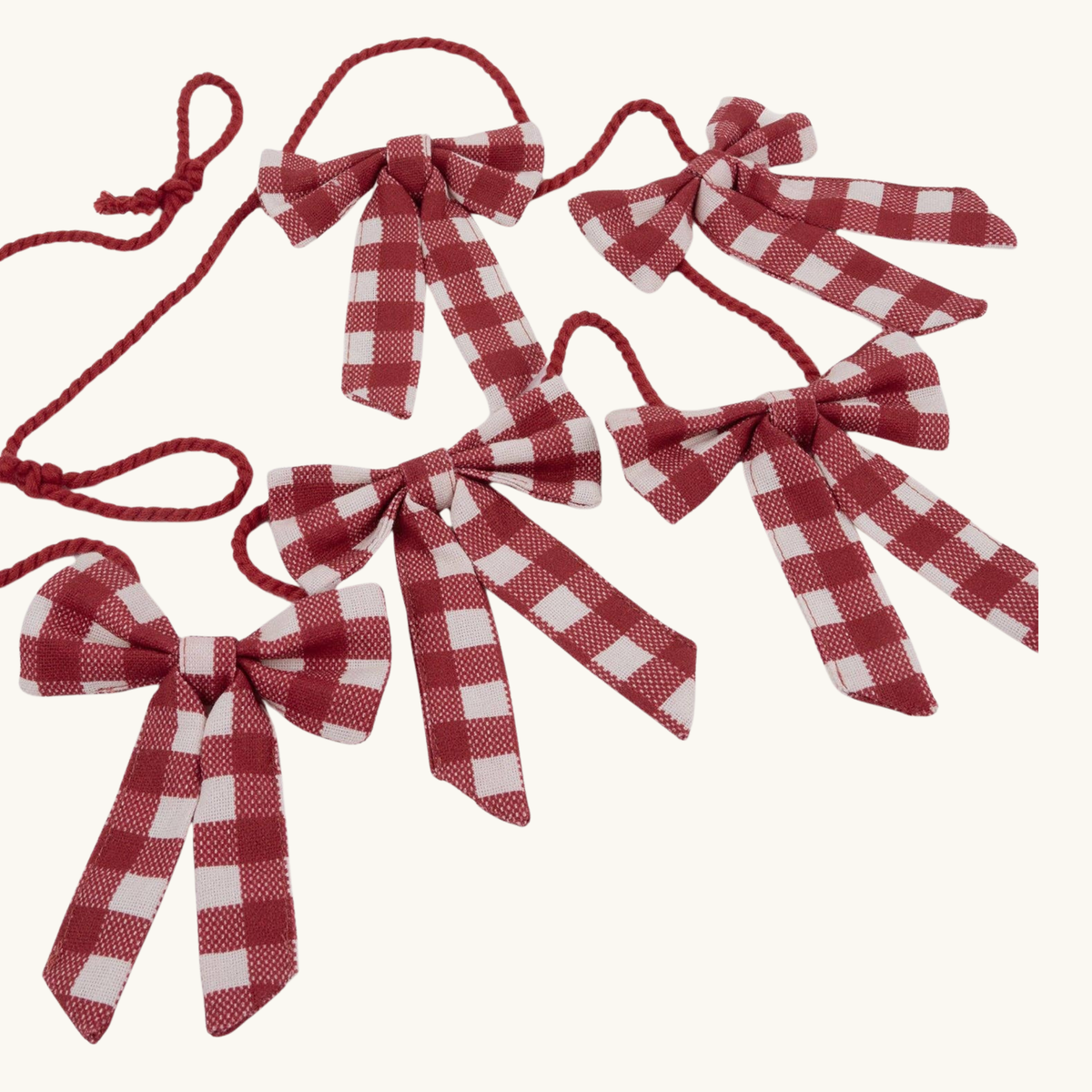 Rustic Red Gingham Bow Garland