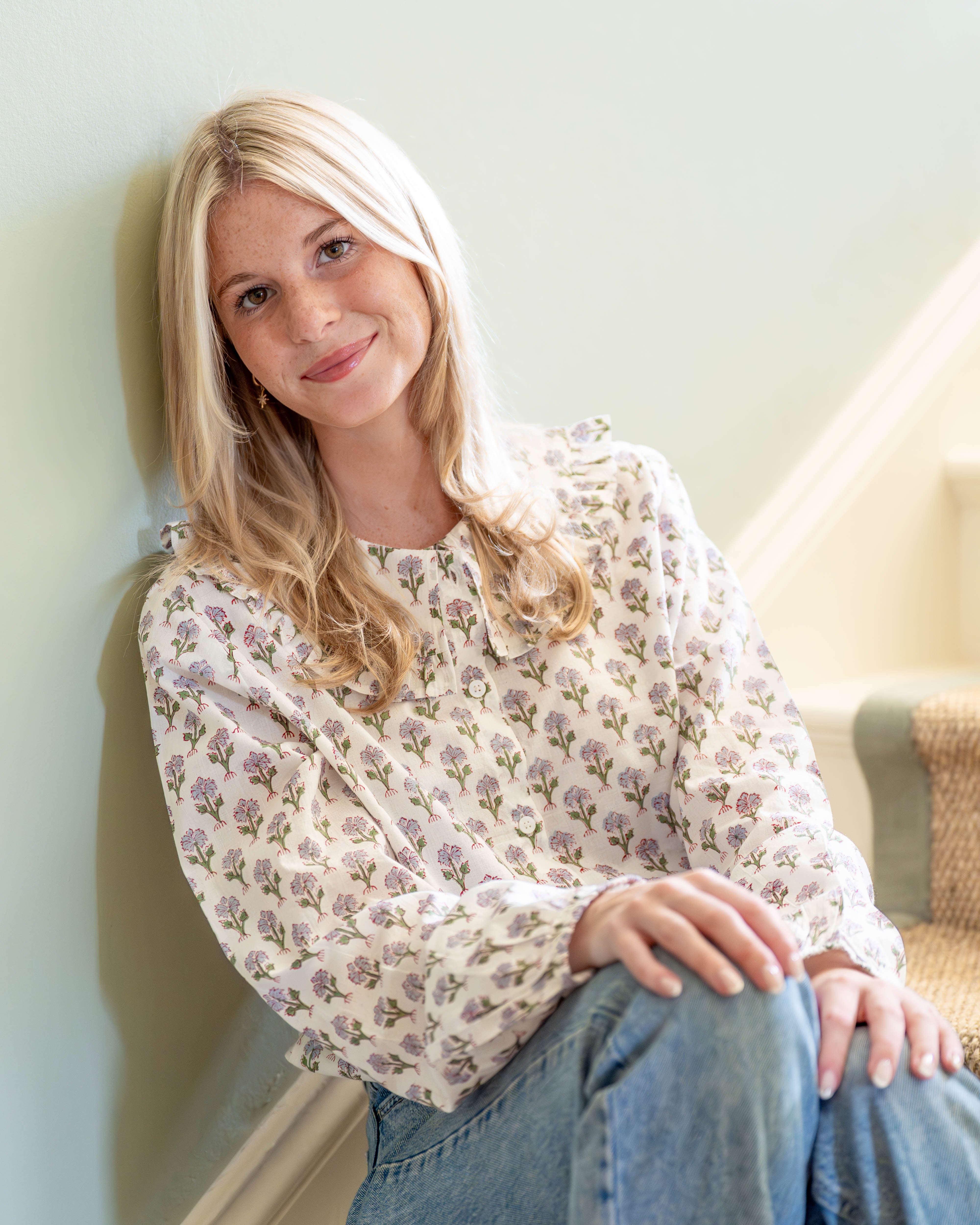 Blue Jemima Frilled Collar Pyjamas
