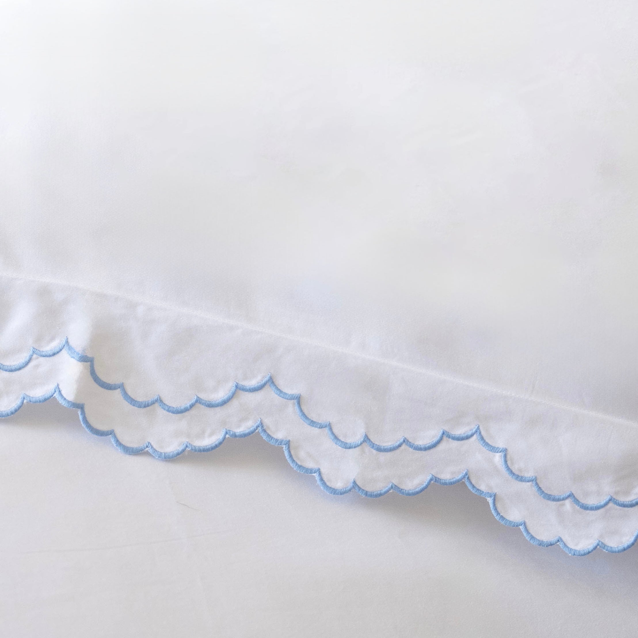 Blue Isabella Scalloped Duvet Cover