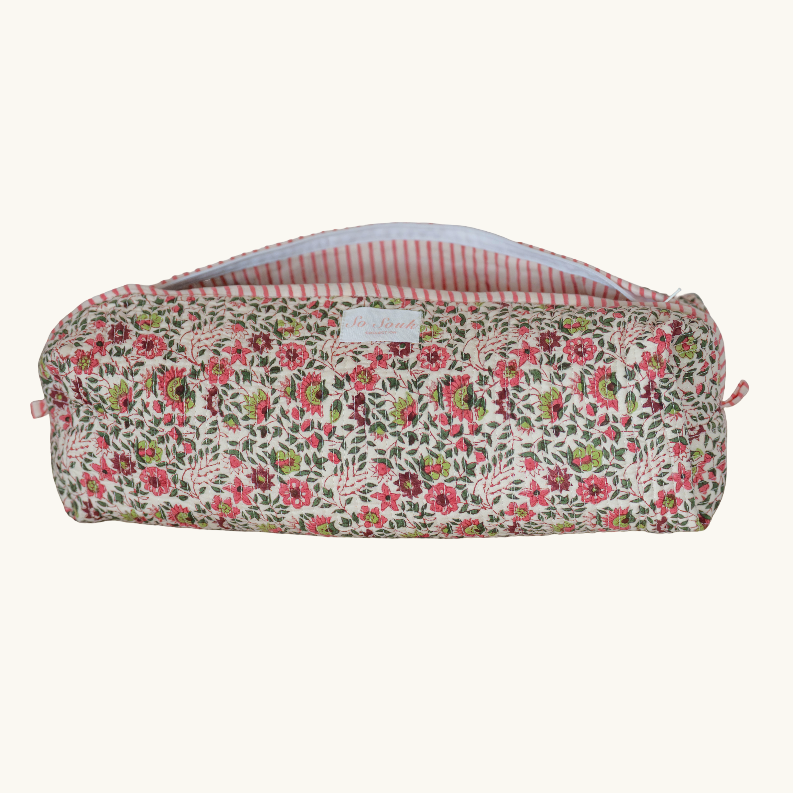 Pink Flora Hair Accessories Bag