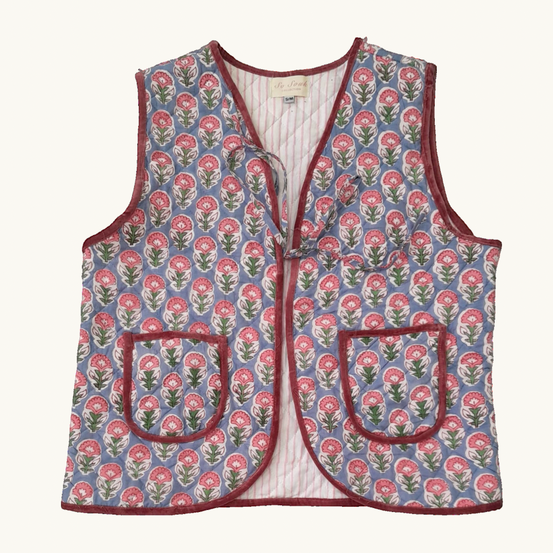 Blue Nila Cotton Gilet