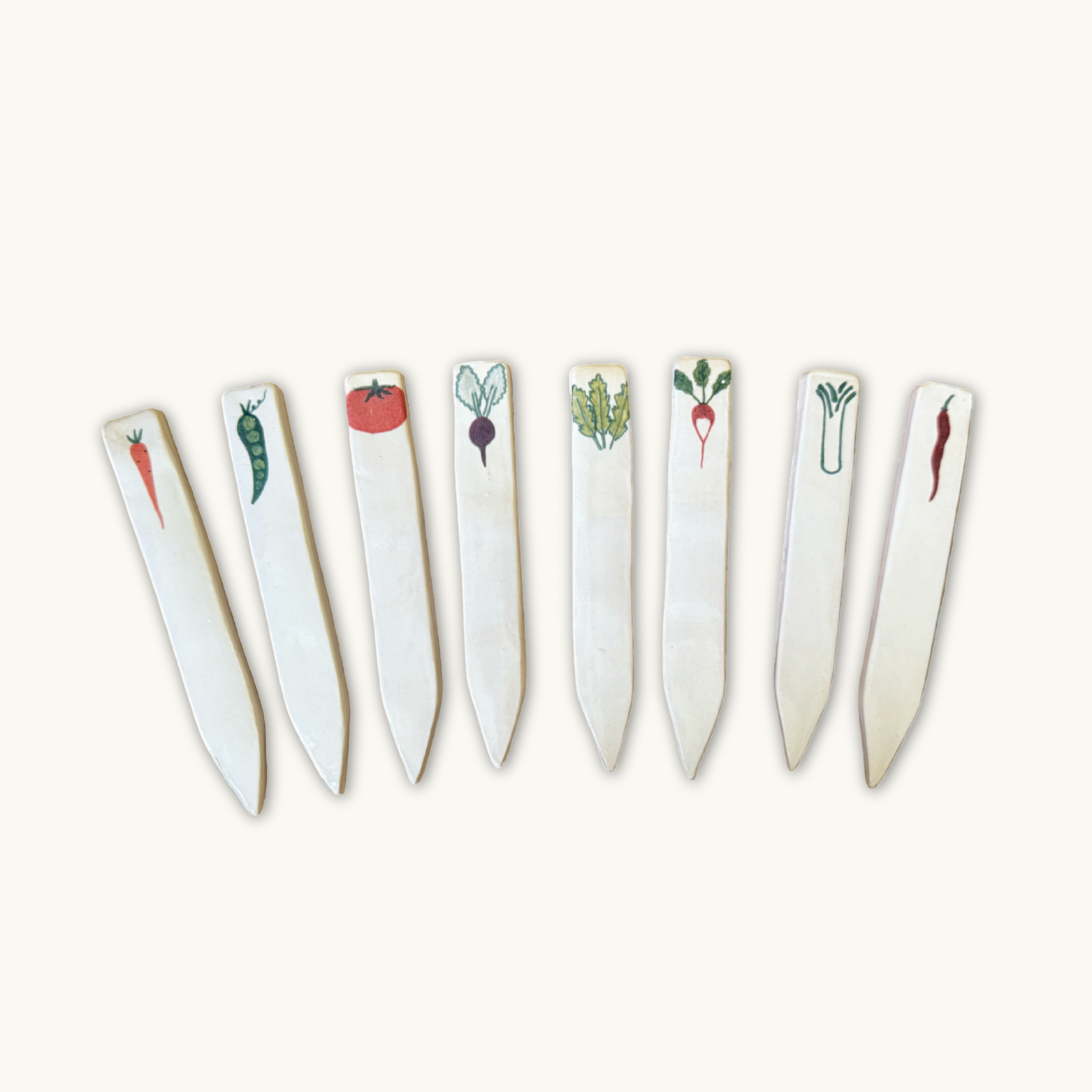 Ceramic Vegetable Markers (Set of 8)