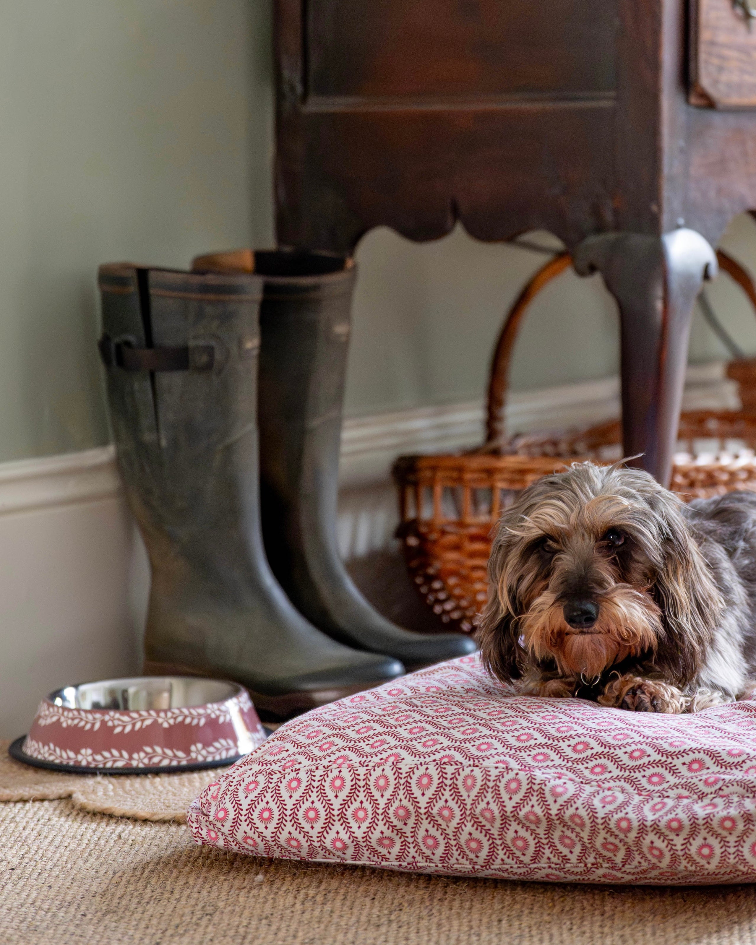 Dusty Pink Enamel Dog Bowl