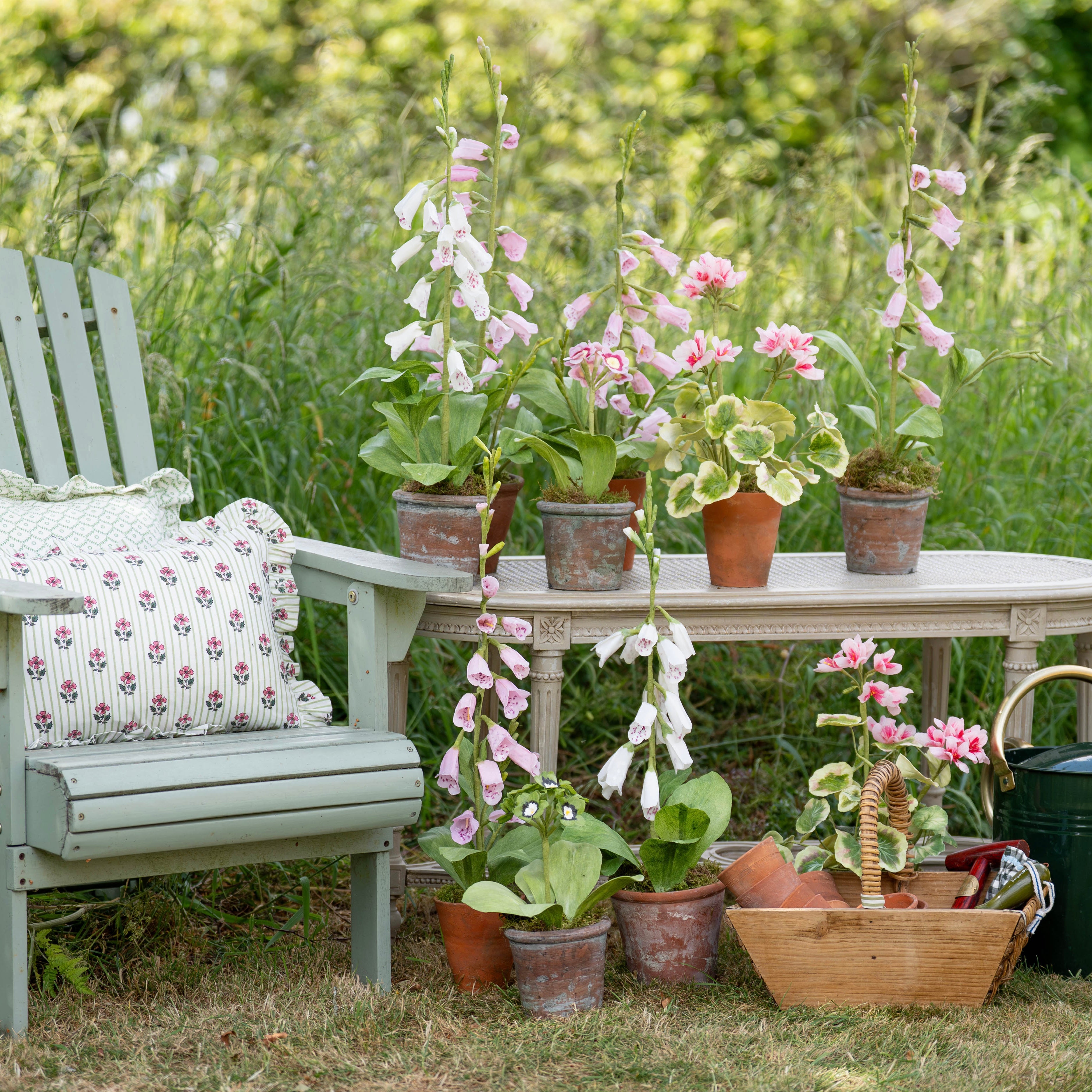 Green Bloom Frilled Cushion