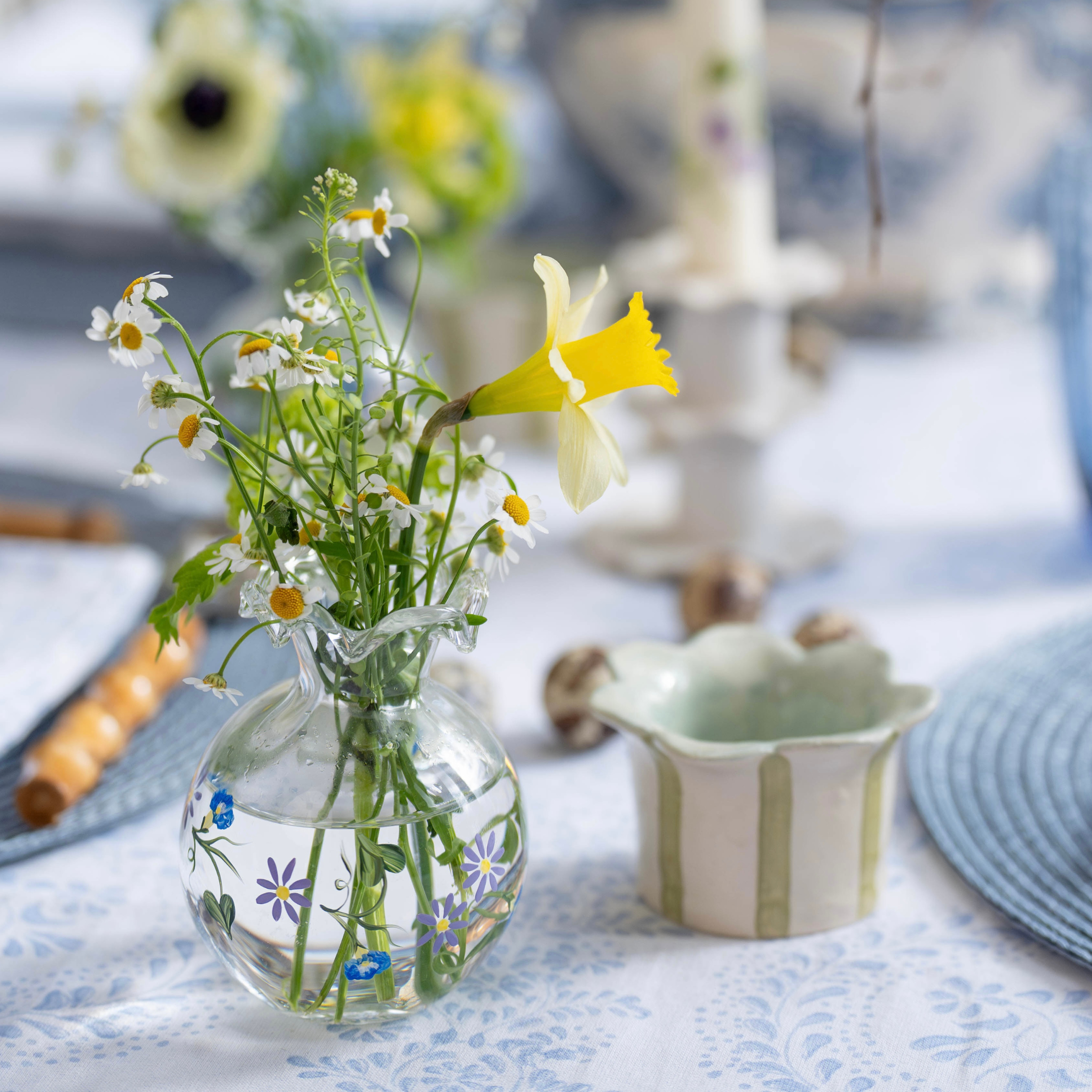 Morning Glory and Aster Ditsy Bud Vase