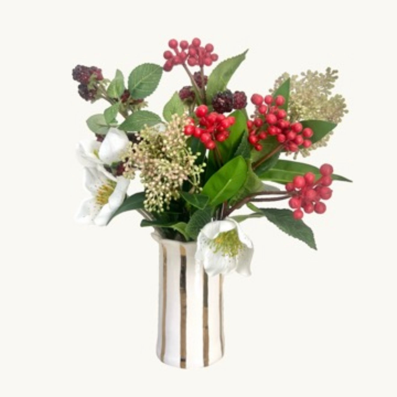 Gold Daisy Scalloped Vase