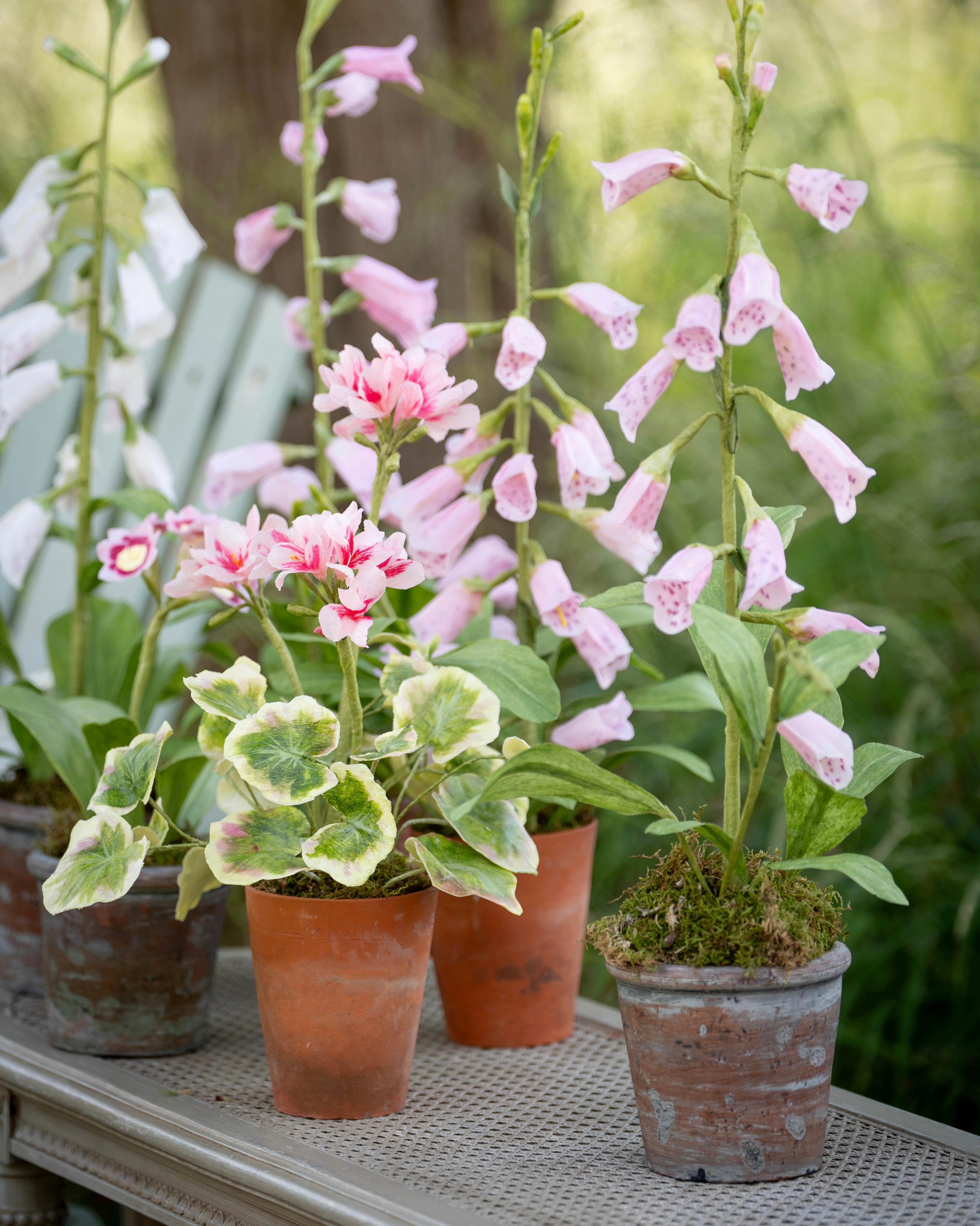 Pink Geranium Wax Paper Flower Pot