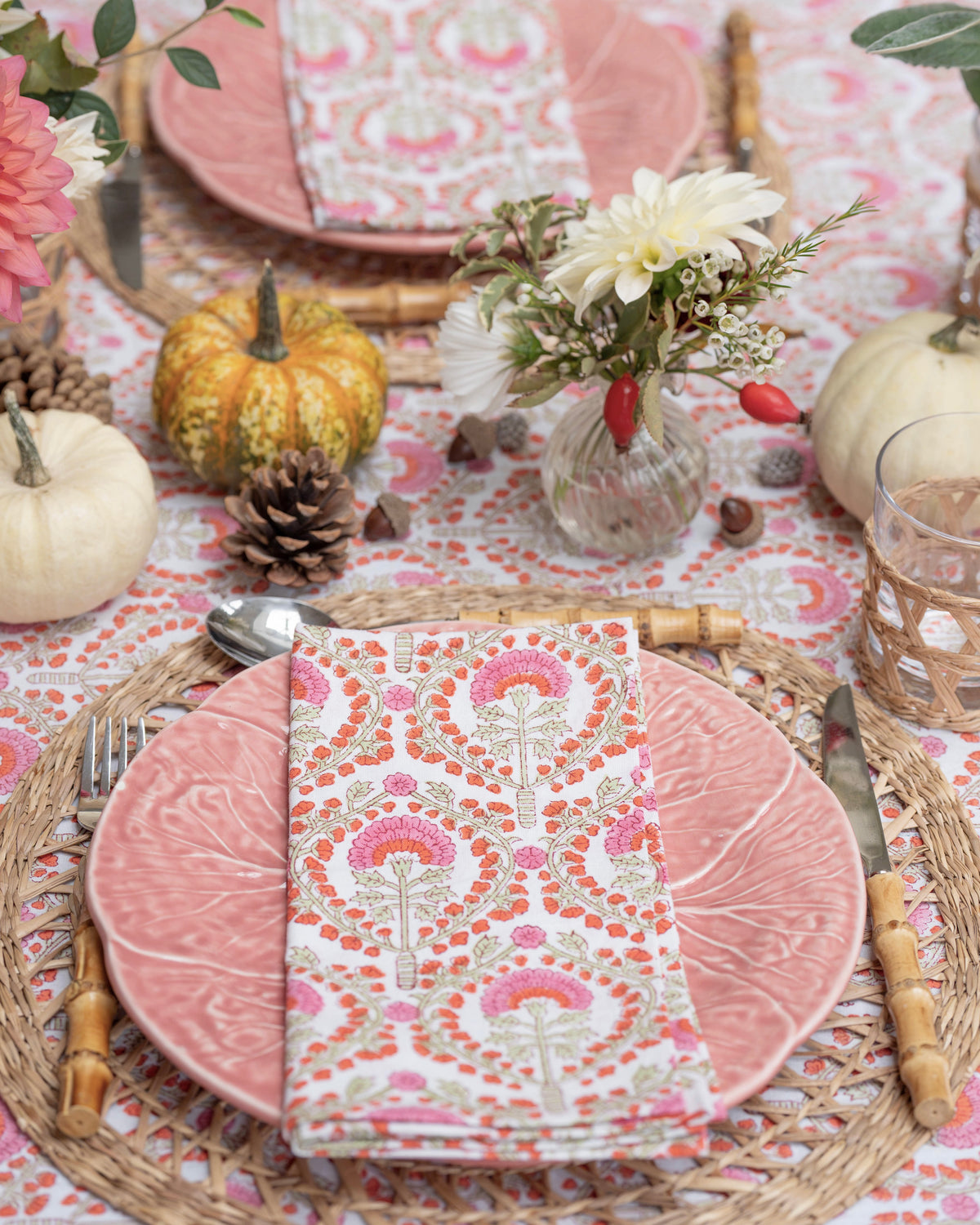 Pink Freya Handblocked Napkins