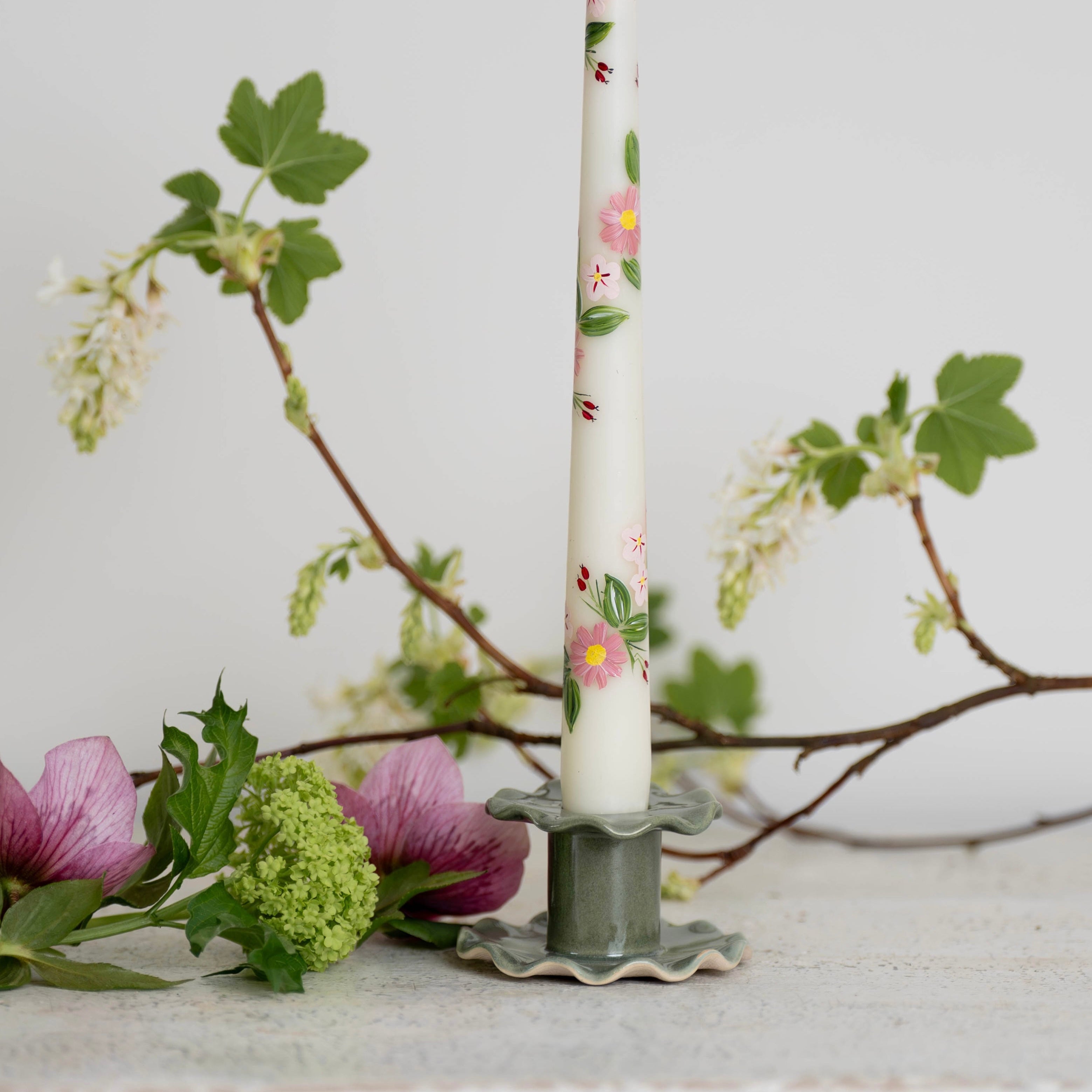 Green Frill Candlestick (Small)