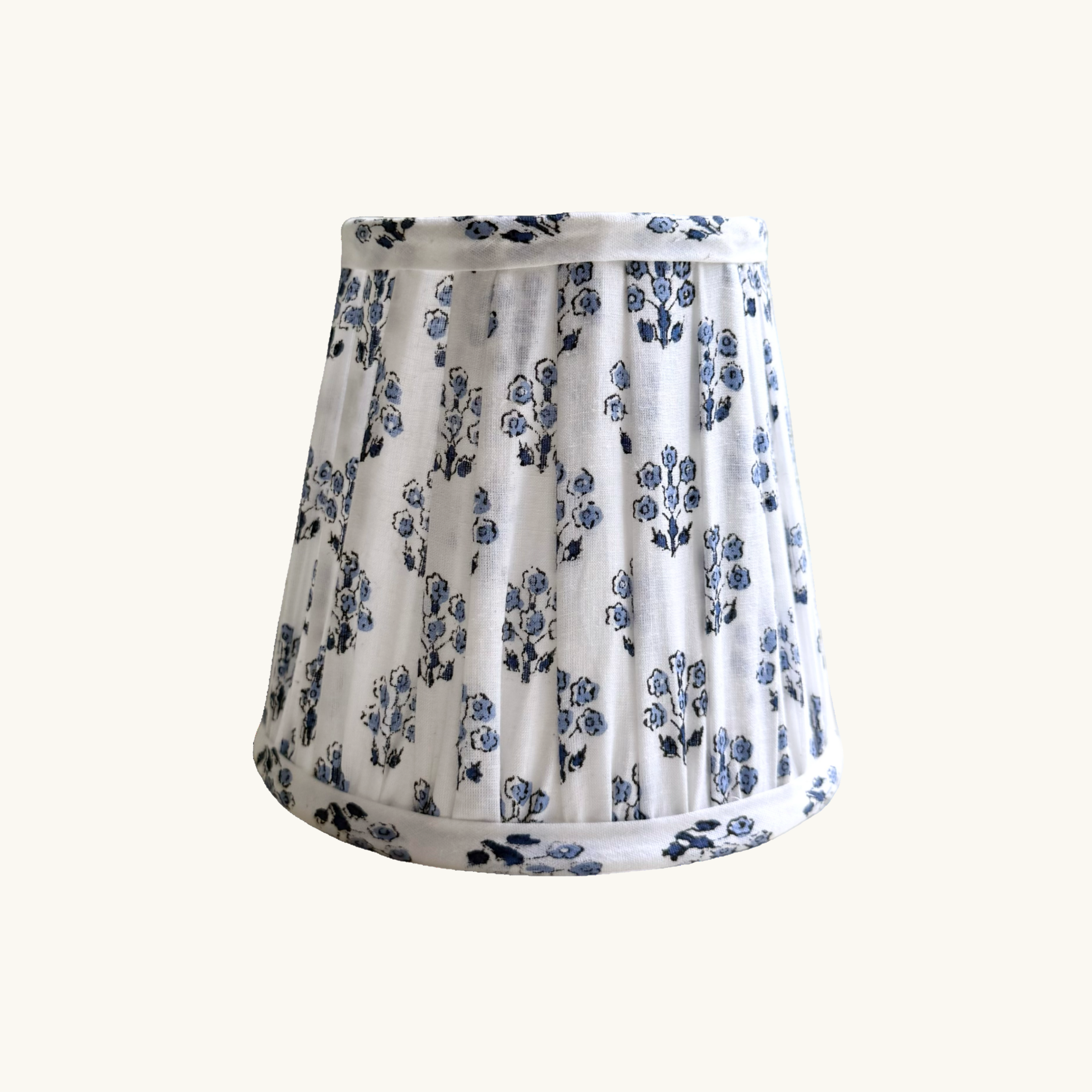 Blue Daphne Handblocked Gathered Lampshade