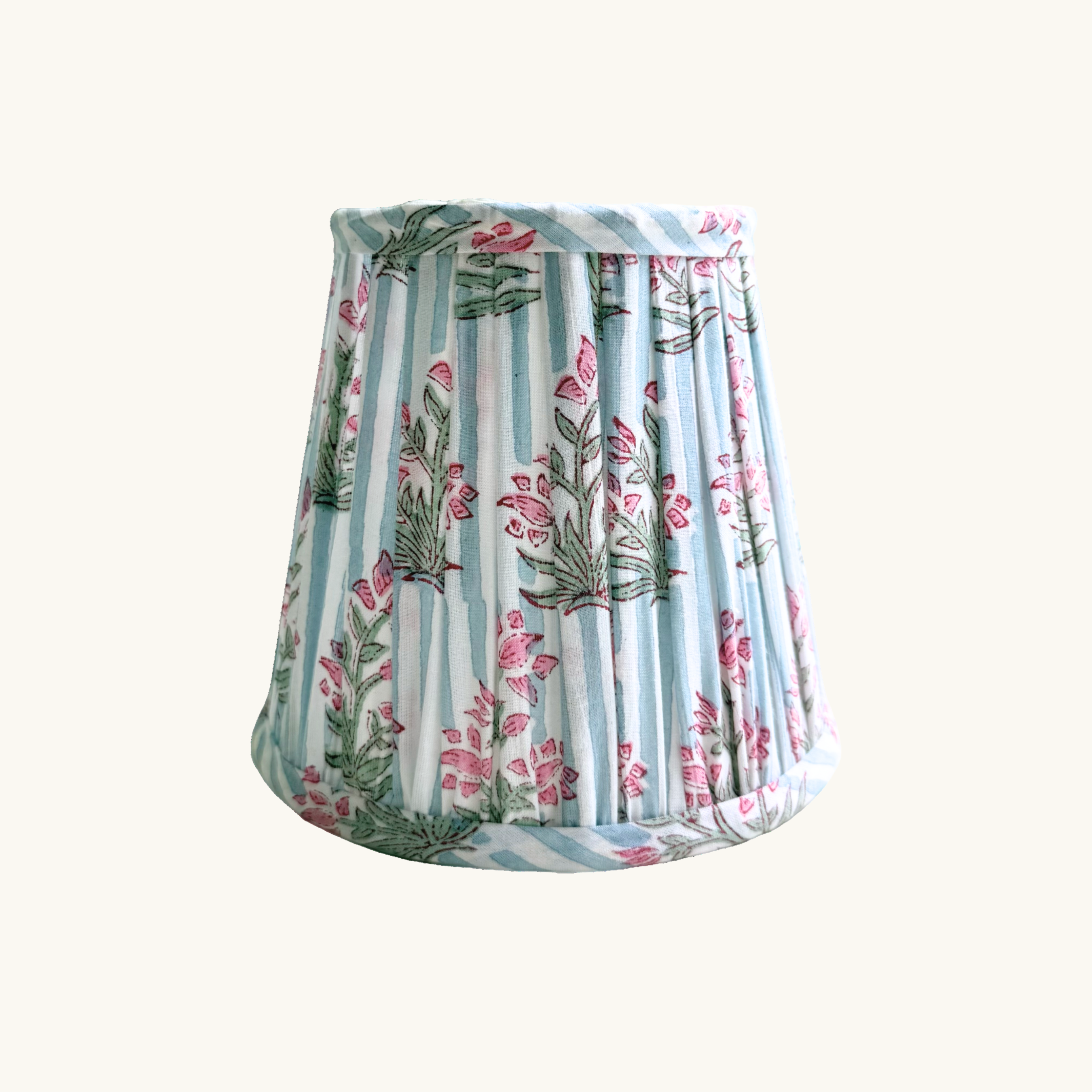 Blue Johari Handblocked Gathered Lampshade
