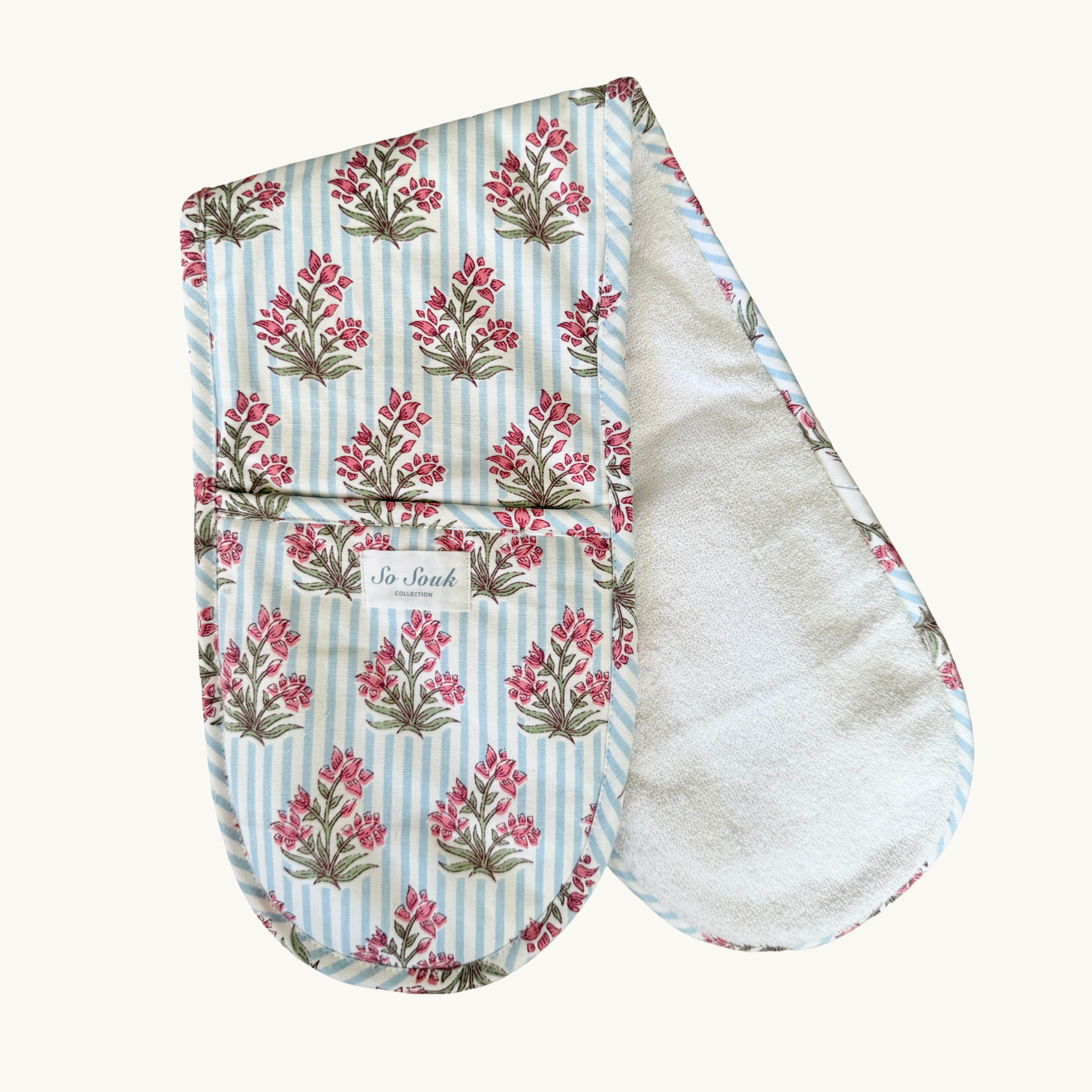 Blue Johari Oven Gloves