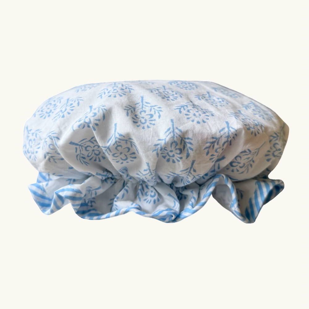 Blue Sprig Shower Cap