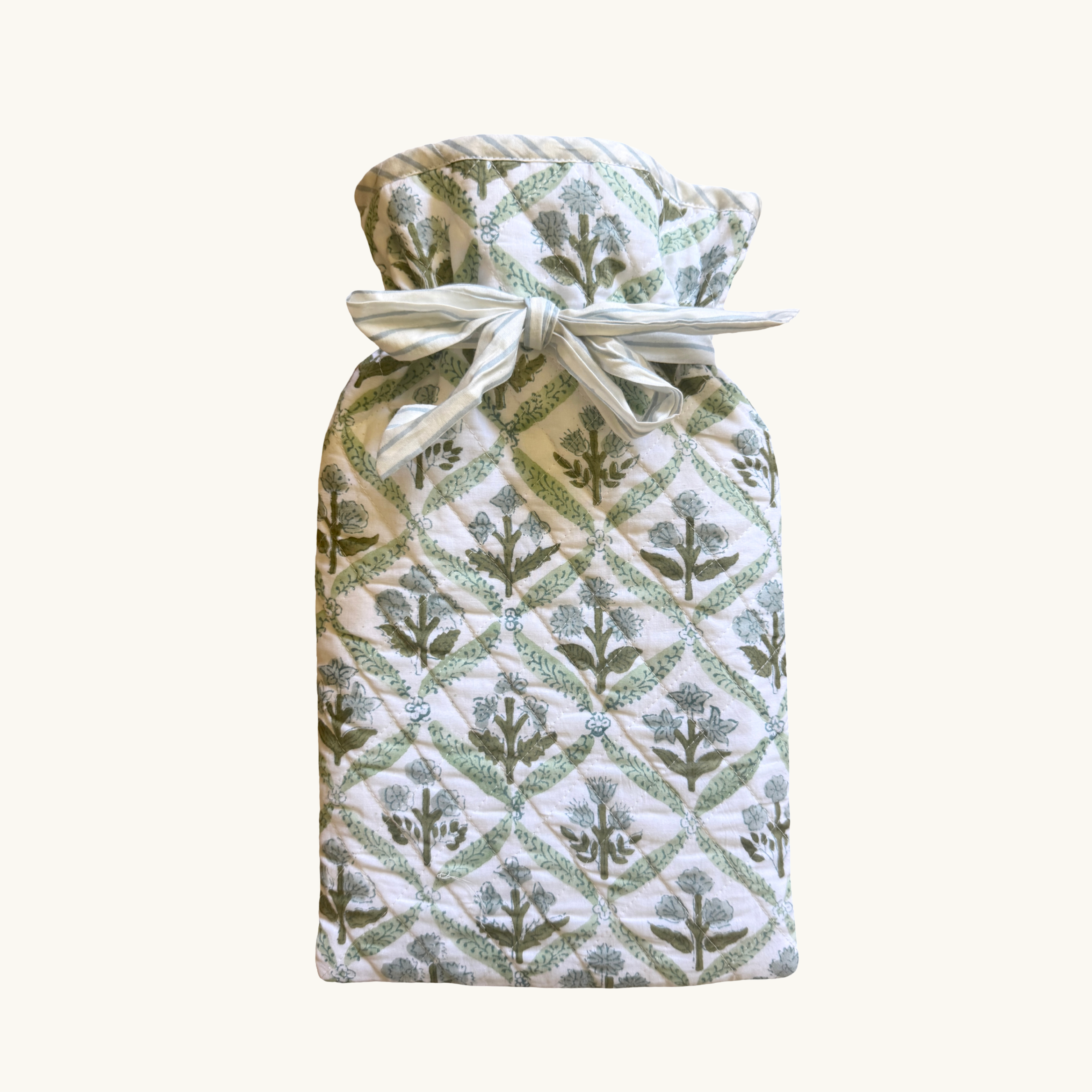 Blue and Green Trellis Hot Water Bottle