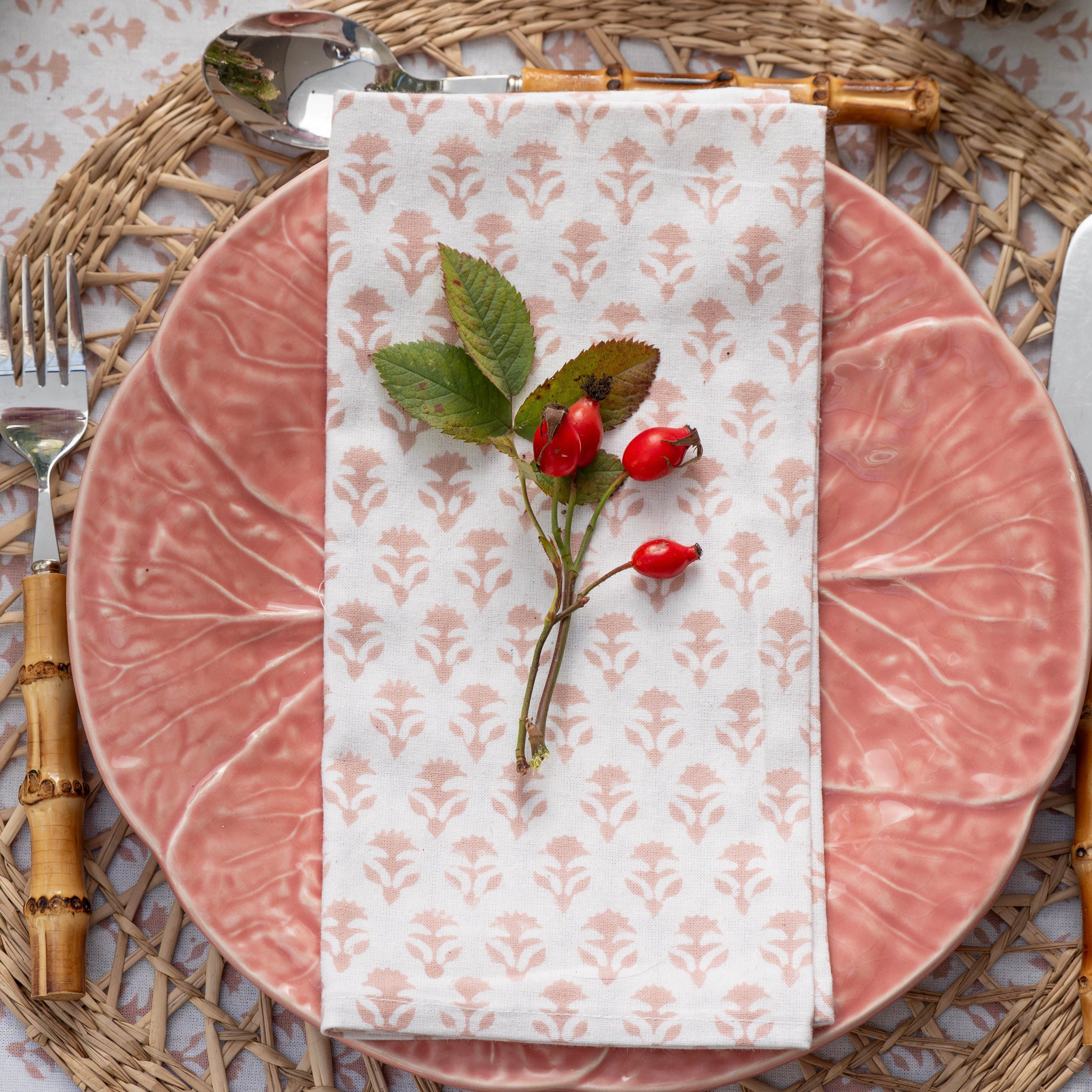 Blush Pink Carnation Napkins