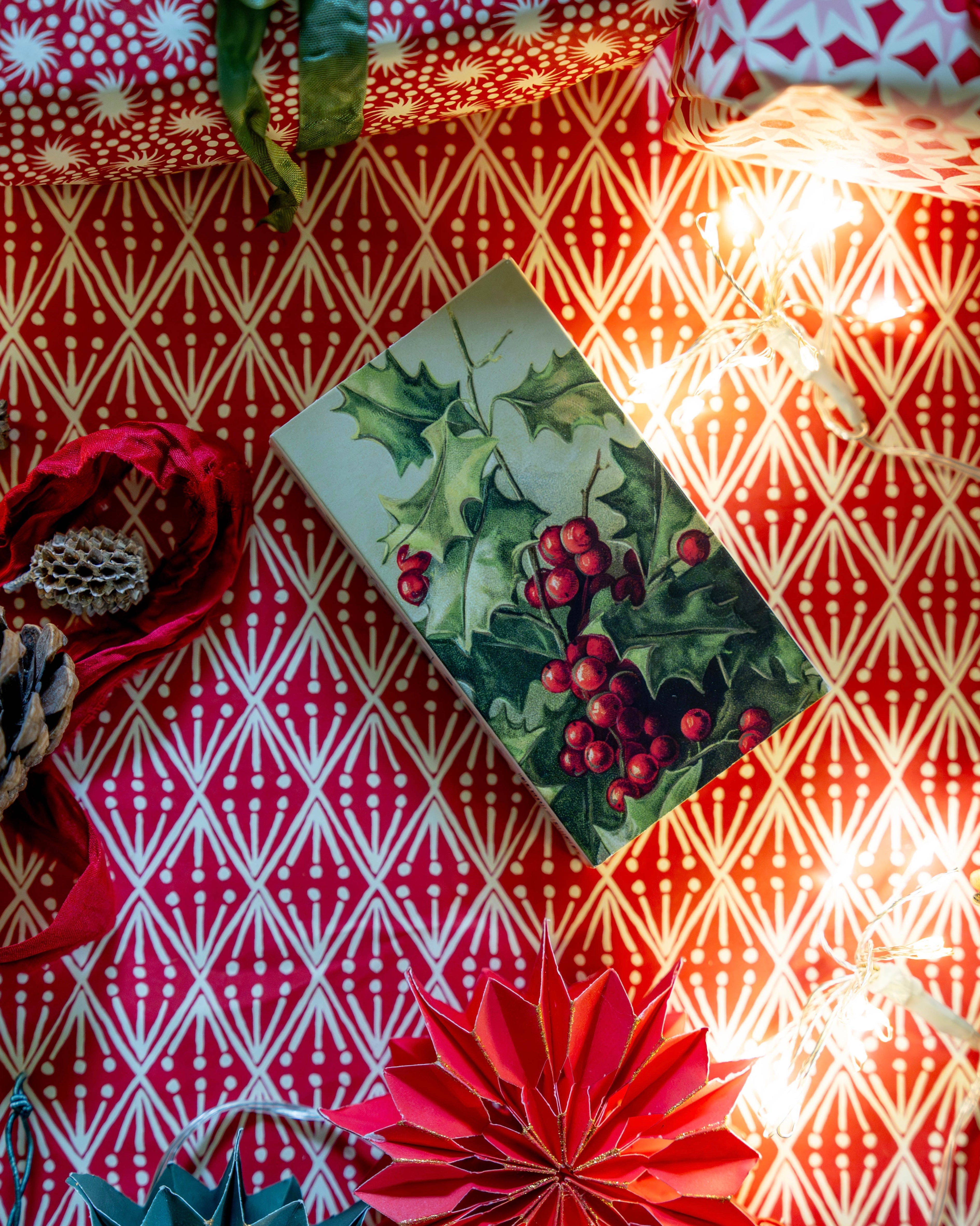 Holly and Poinsettia Christmas Matches