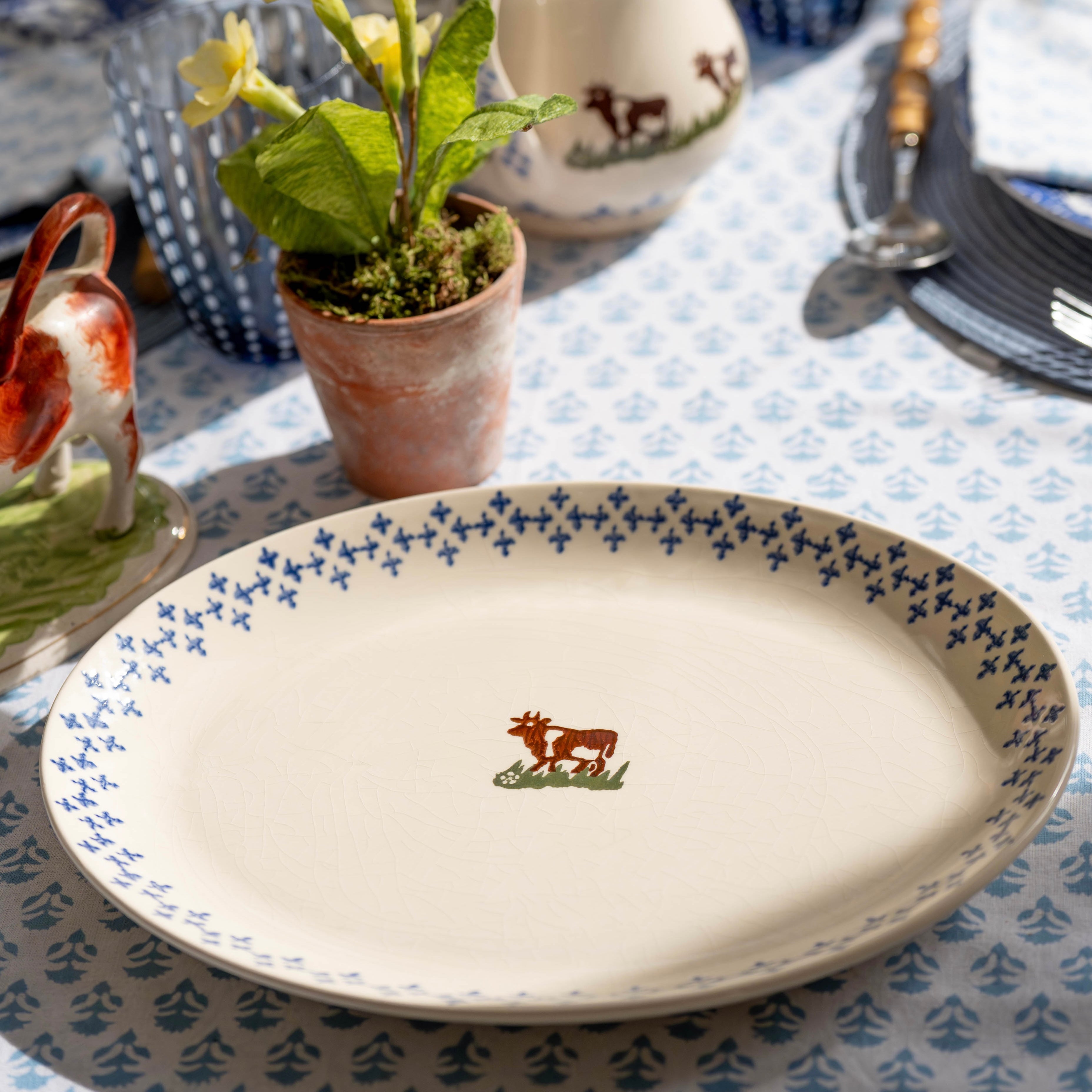 Cows Oval Serving Plate