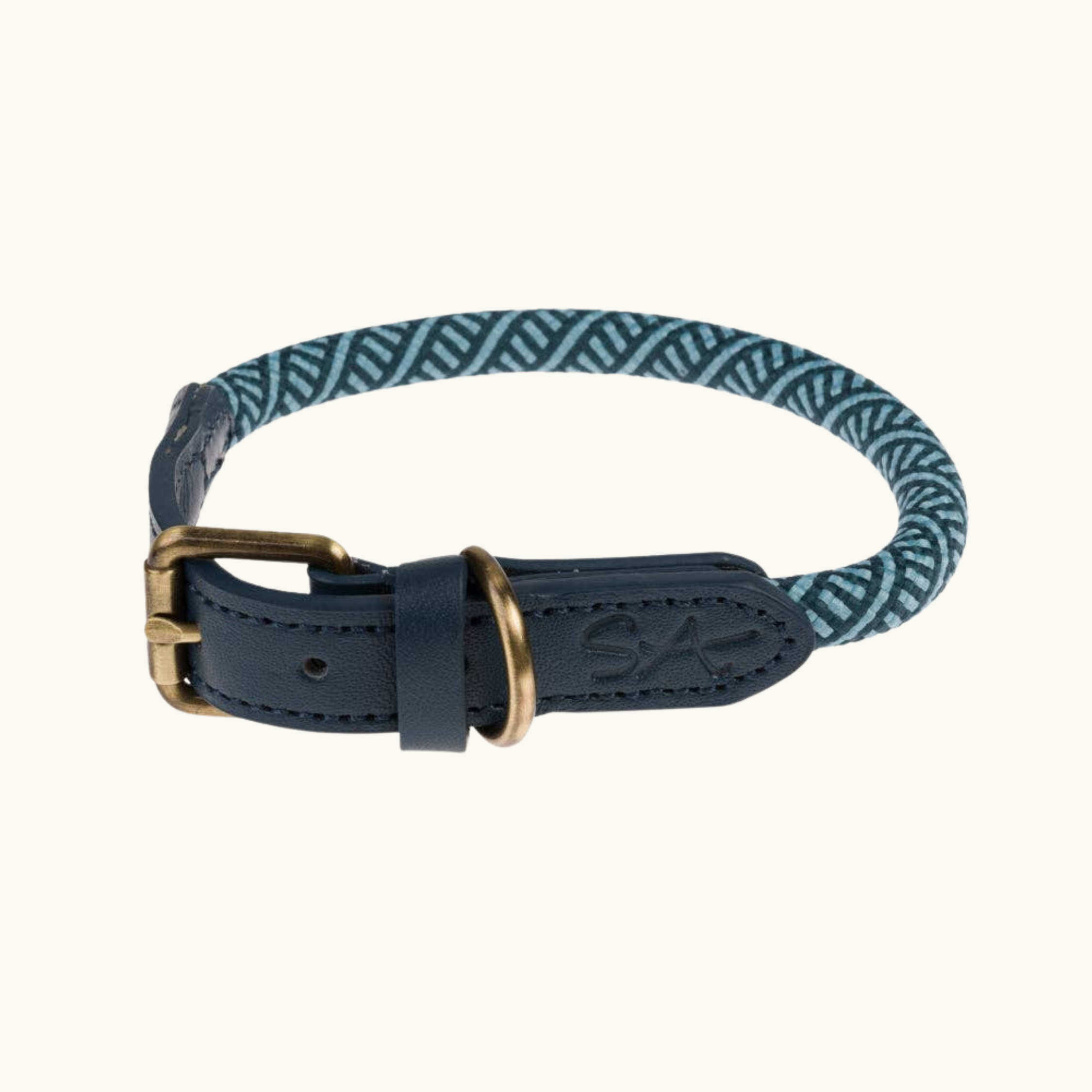 Teal Rope Dog Collar