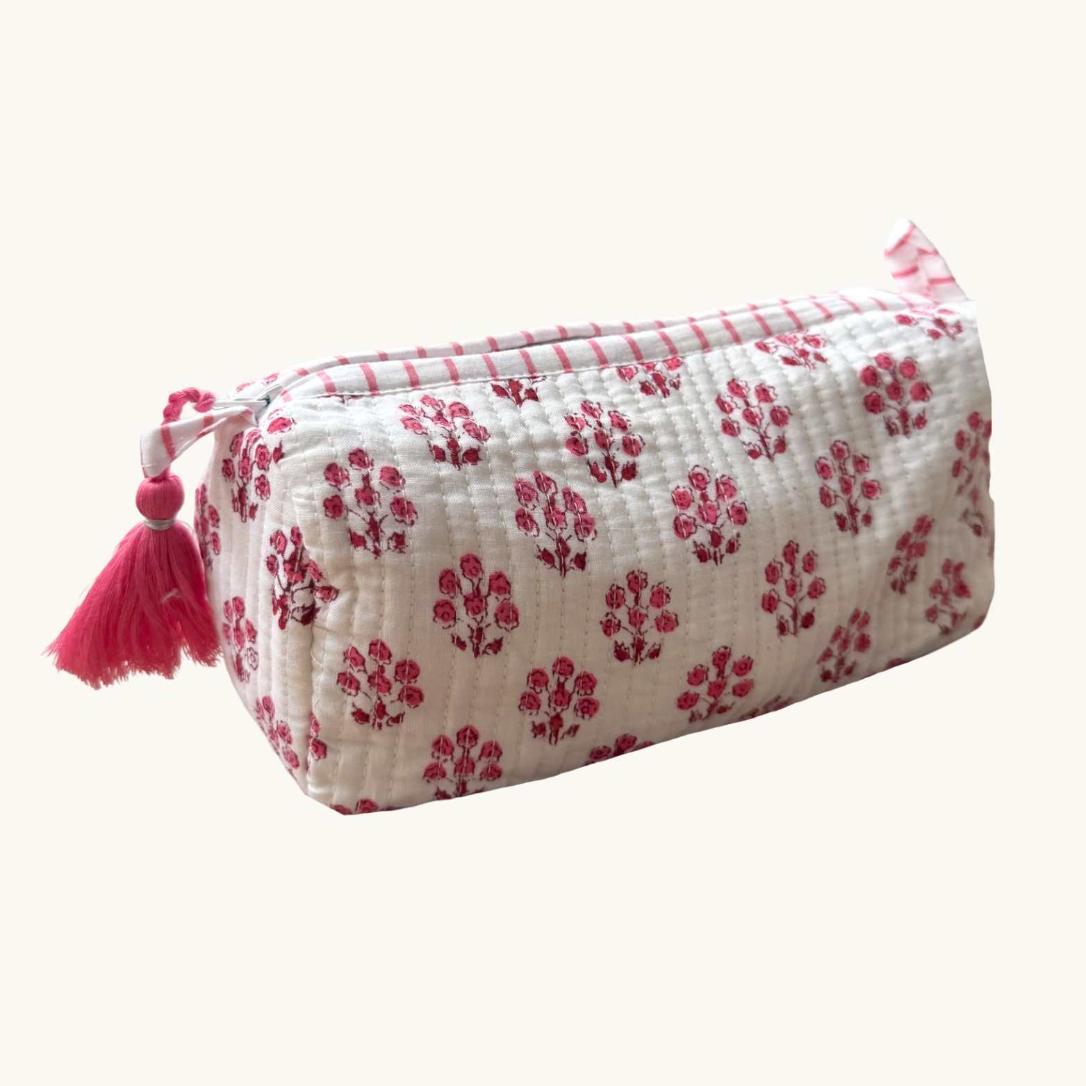 Pink Daphne Handblocked Wash Bag