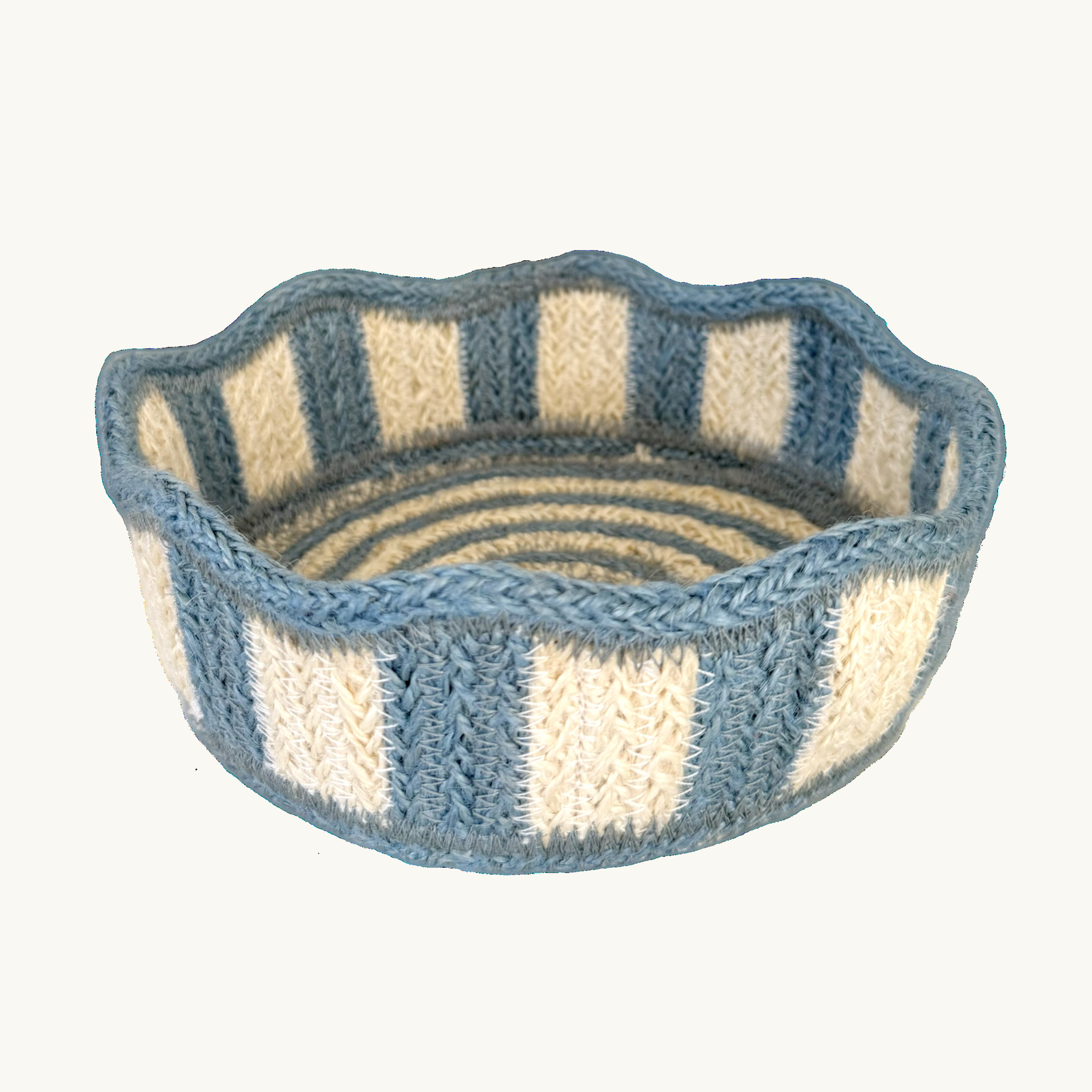 Dusty Blue Jute Mini Basket