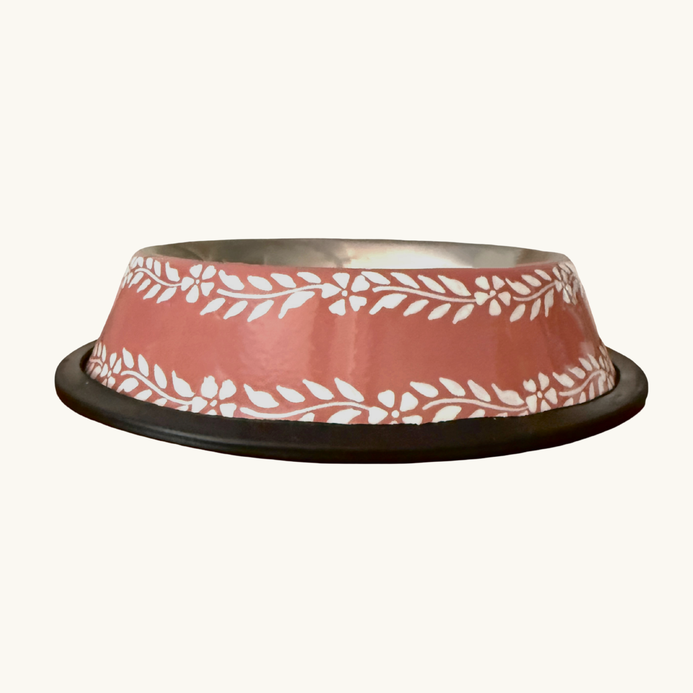 Dusty Pink Enamel Dog Bowl