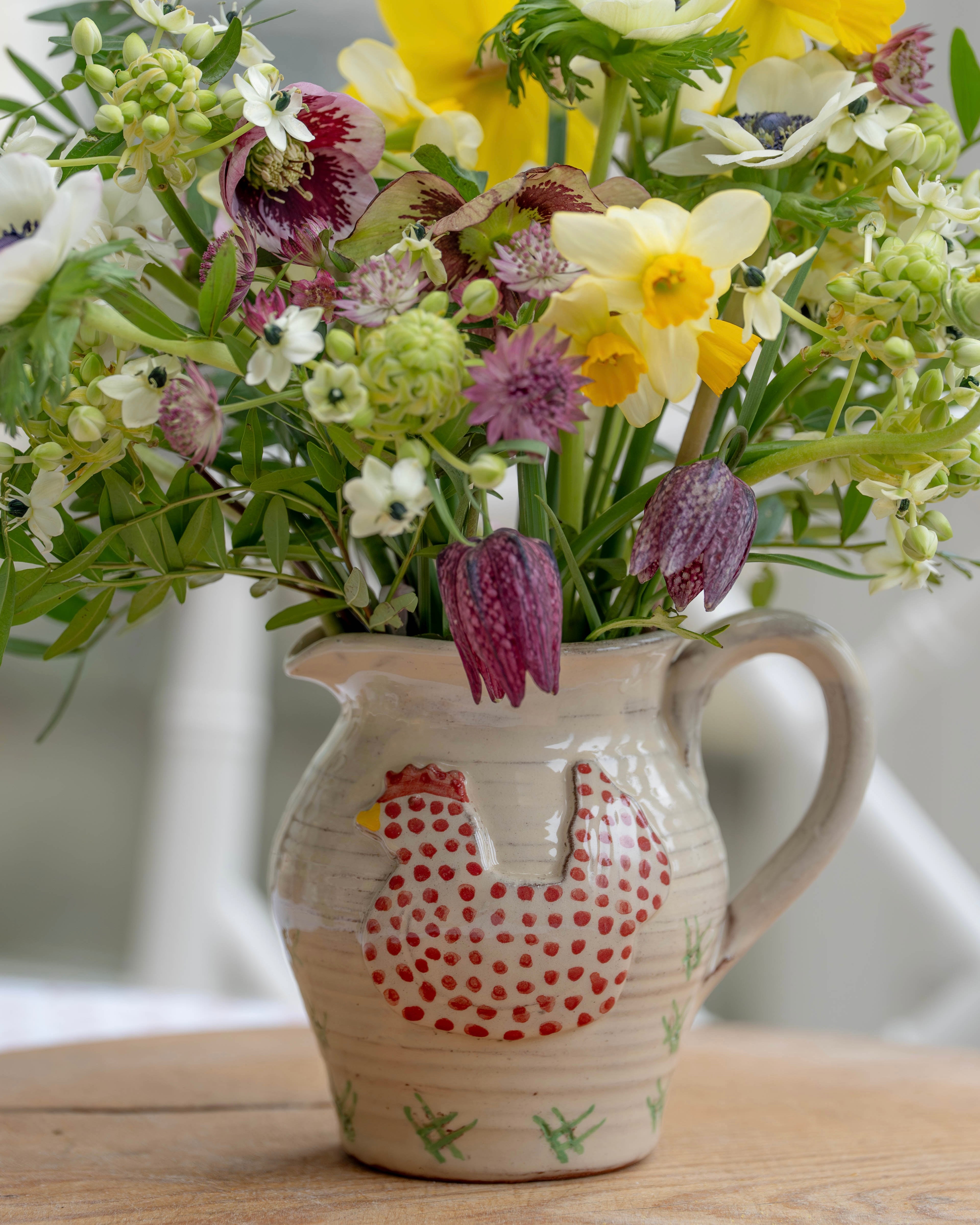 Pink Spotty Hen Jug