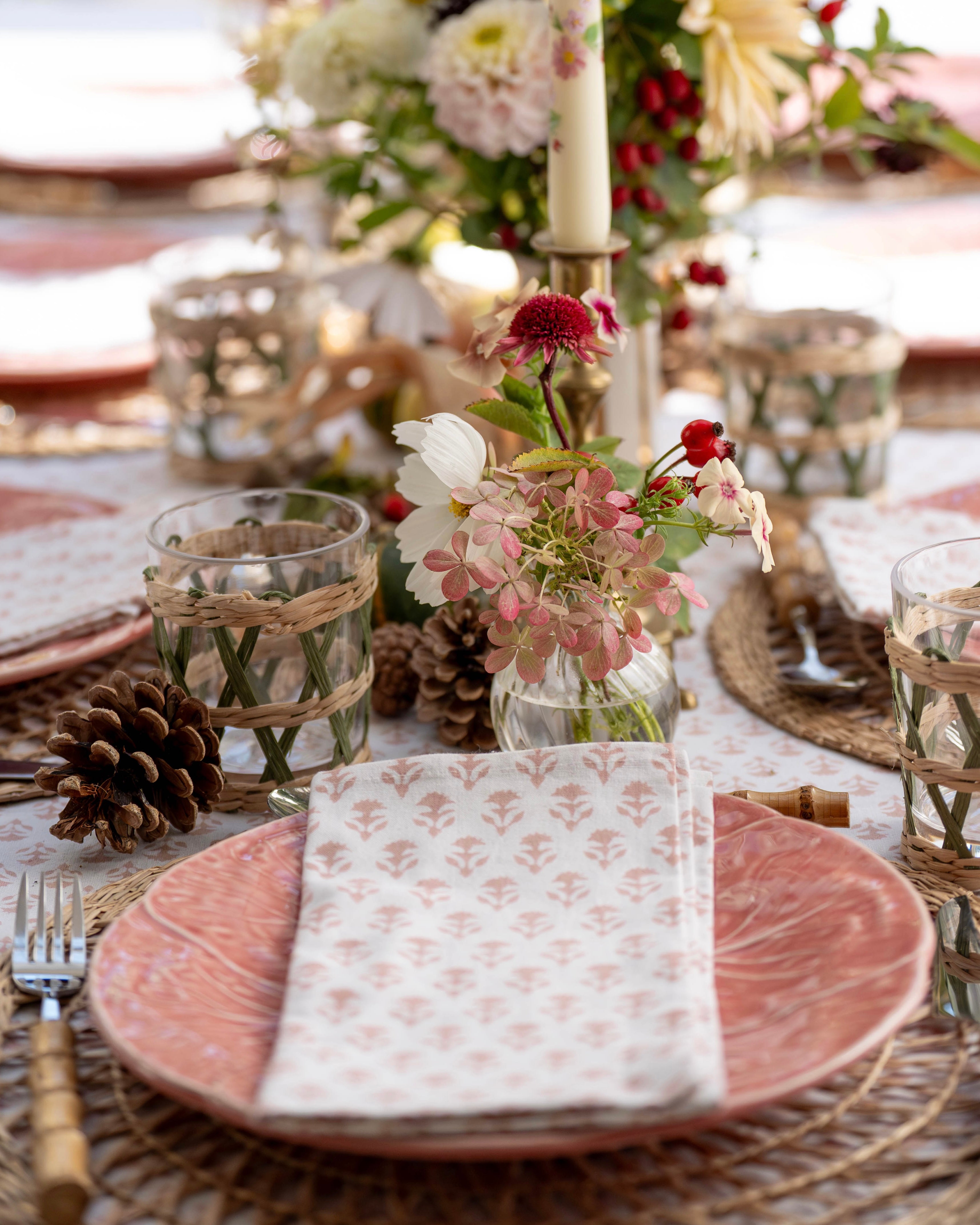 Blush Pink Carnation Napkins